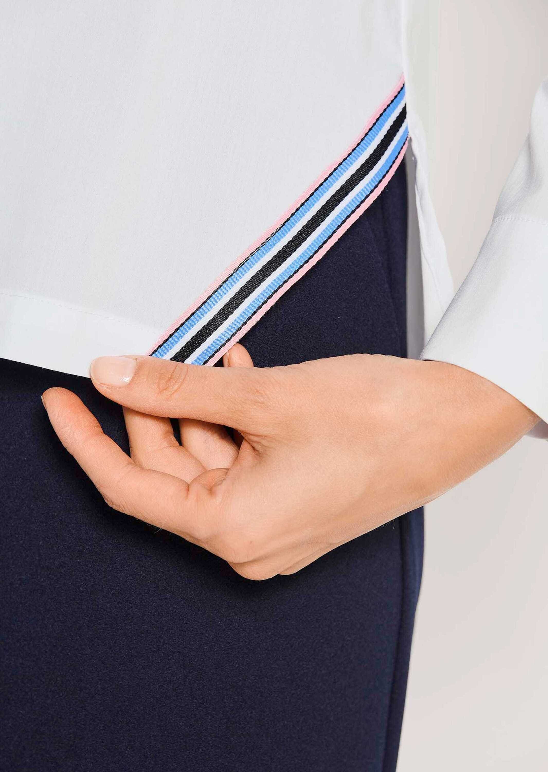 MADELEINE Langarmbluse »Hemdbluse Baumwollbluse mit Kontrastdetails«