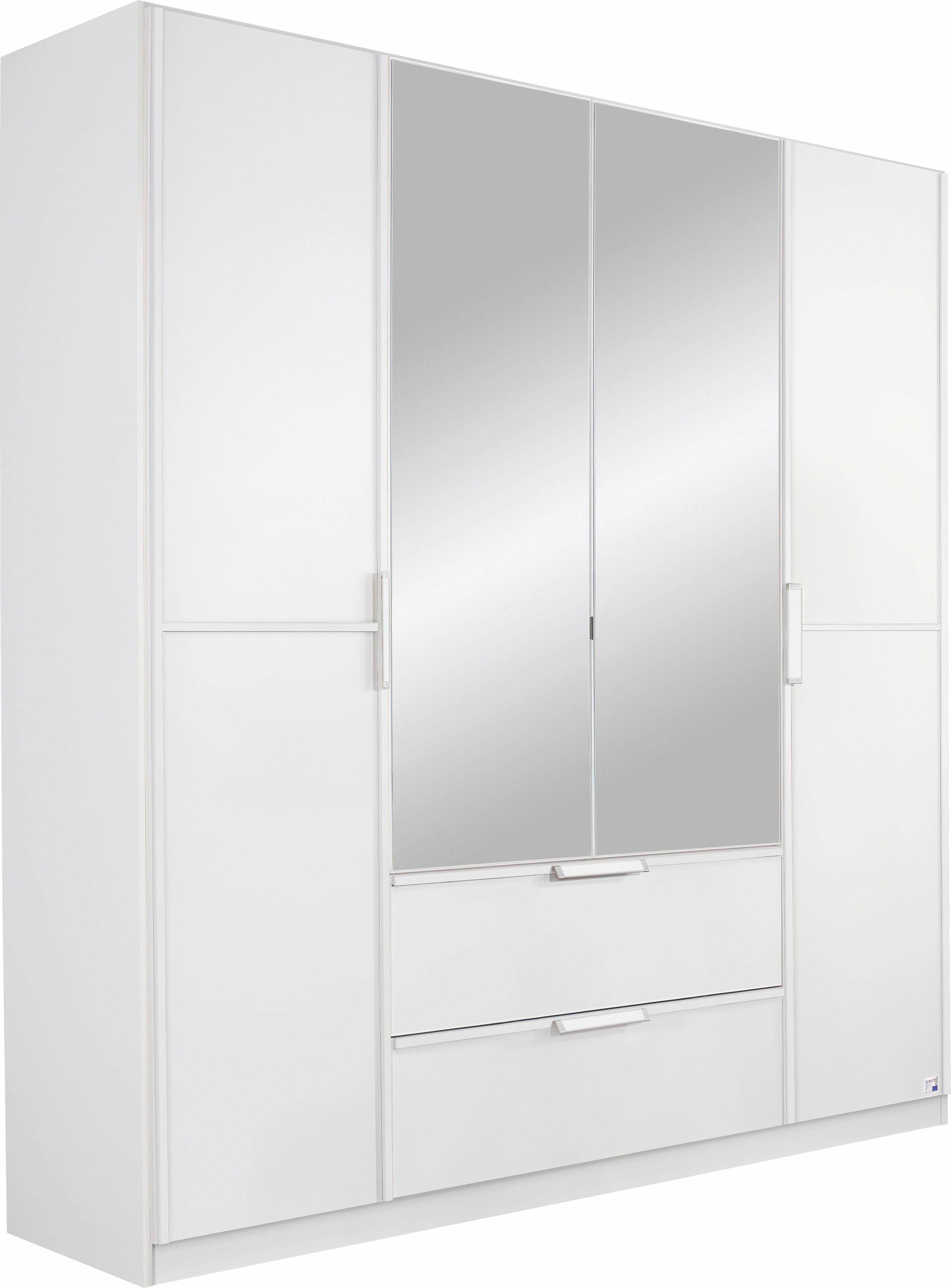 rauch Kleiderschrank "Schrank Drehtürenschrank Garderobe Ankleide Schlafzimmer ESSENSA" Breiten: 136/181/226/271 cm, Höhen 210/229 cm, voll aufgelegte Spiegeltüren, 2 große Schubladen MADE IN GERMANY