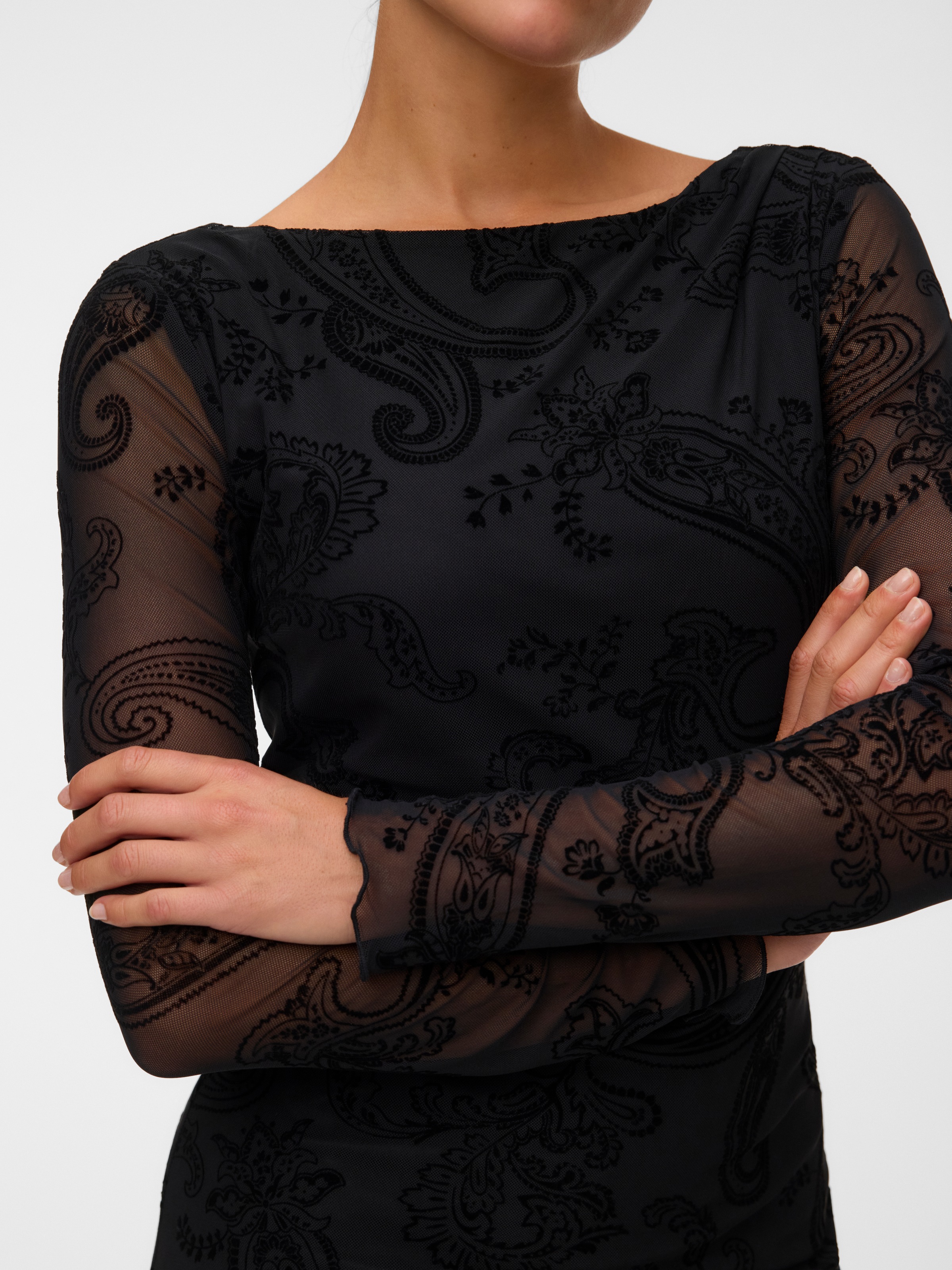 Vero Moda Maxikleid »VMLOVA LS MESH 7/8 DRESS JRS NOOS« Materialmix