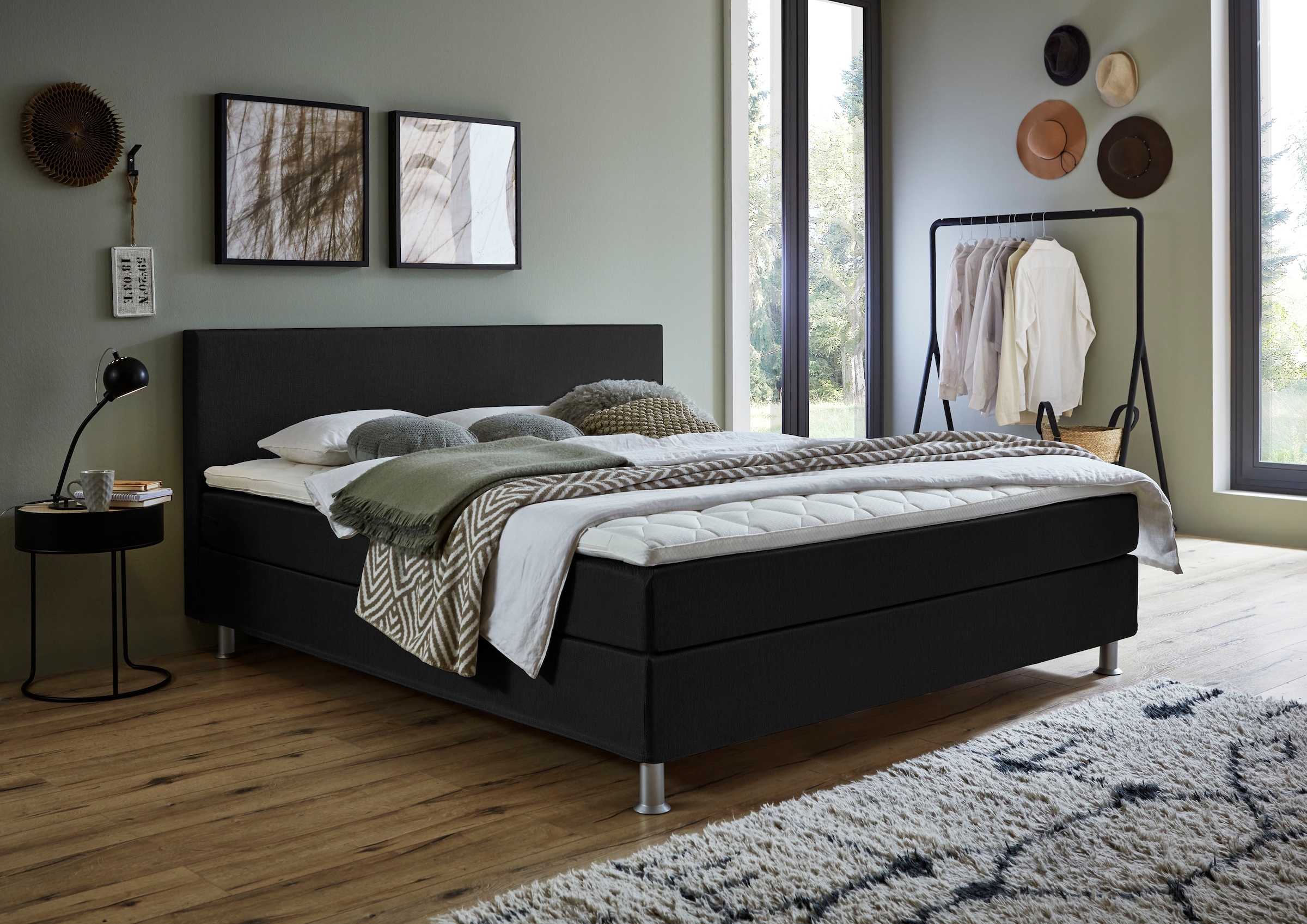 ATLANTIC home collection Boxbett »Edison«, inkl. Bonnellfederkern-Matratze und Topper