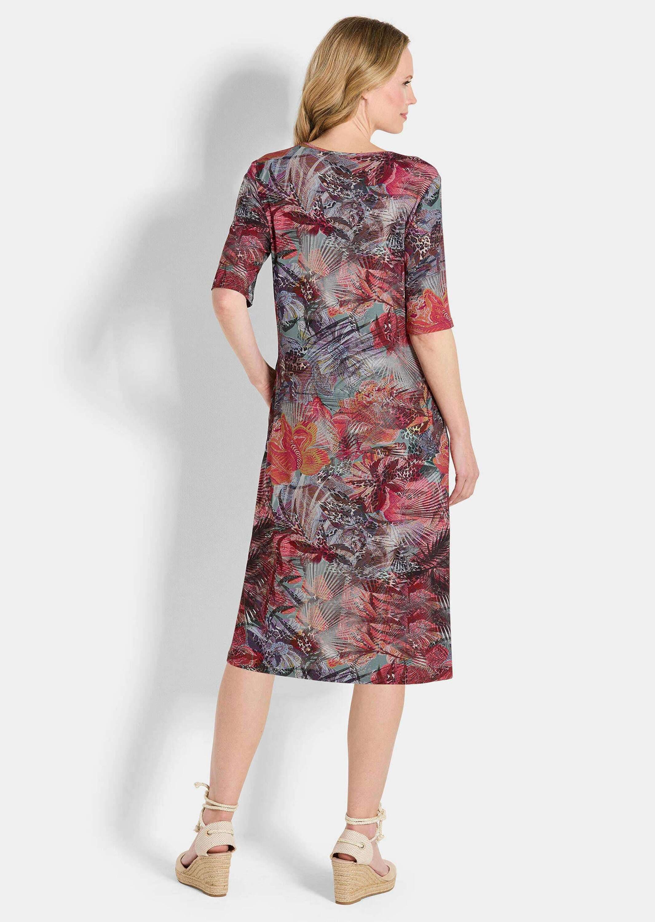 GOLDNER Sommerkleid "Kurzgröße Florales Druckkleid mit Rundhals" günstig online kaufen