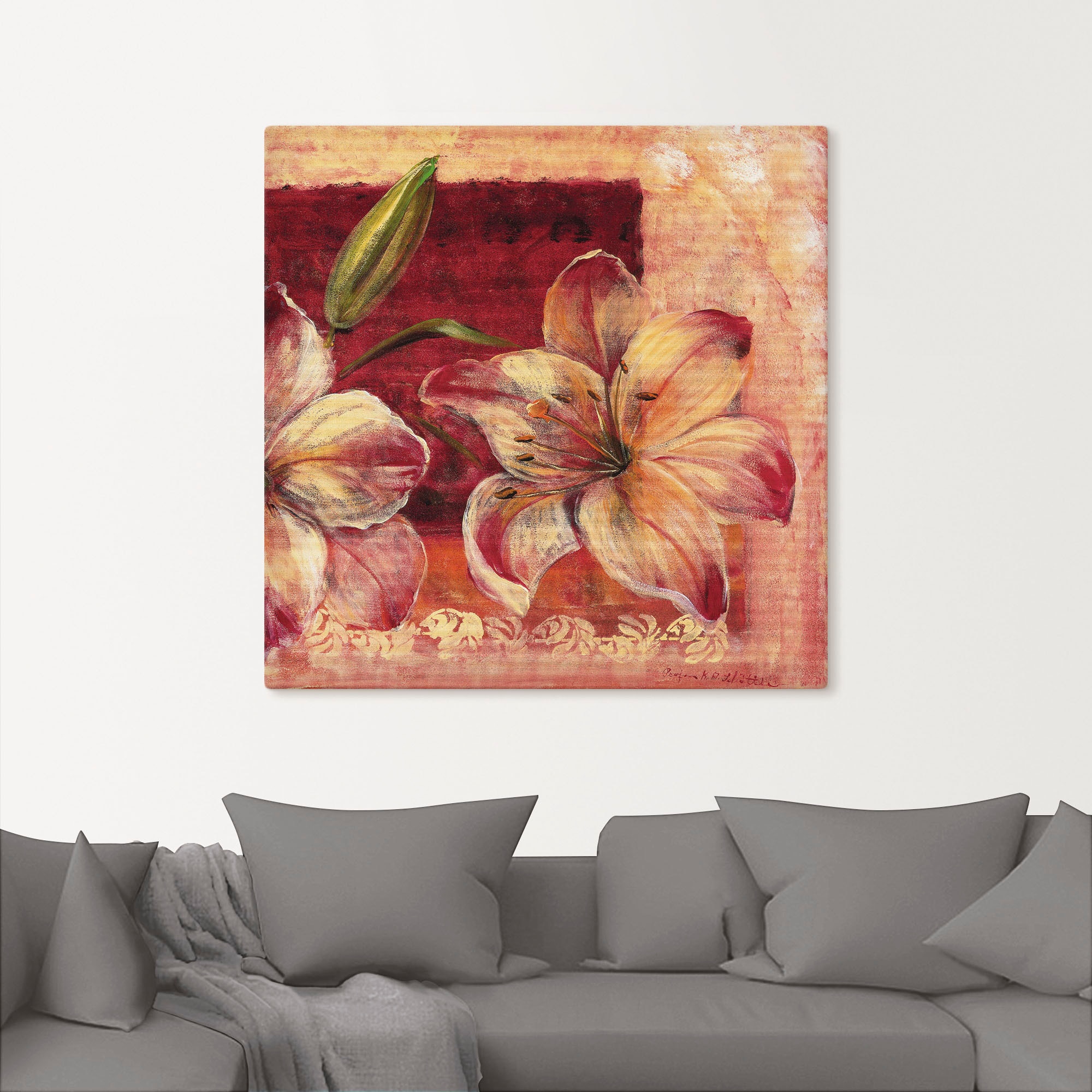 Artland Leinwandbild »Klassische Blumen IV«, Blumen, (1 St.), auf Keilrahmen gespannt