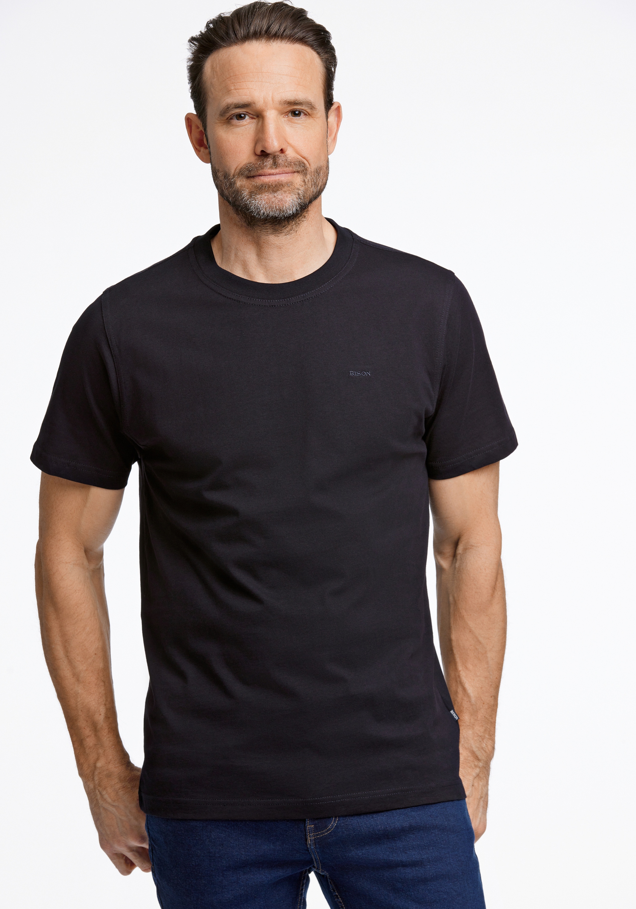 BISON Kurzarmshirt "T-Shirt (Kurzarm) Comfort Fit"