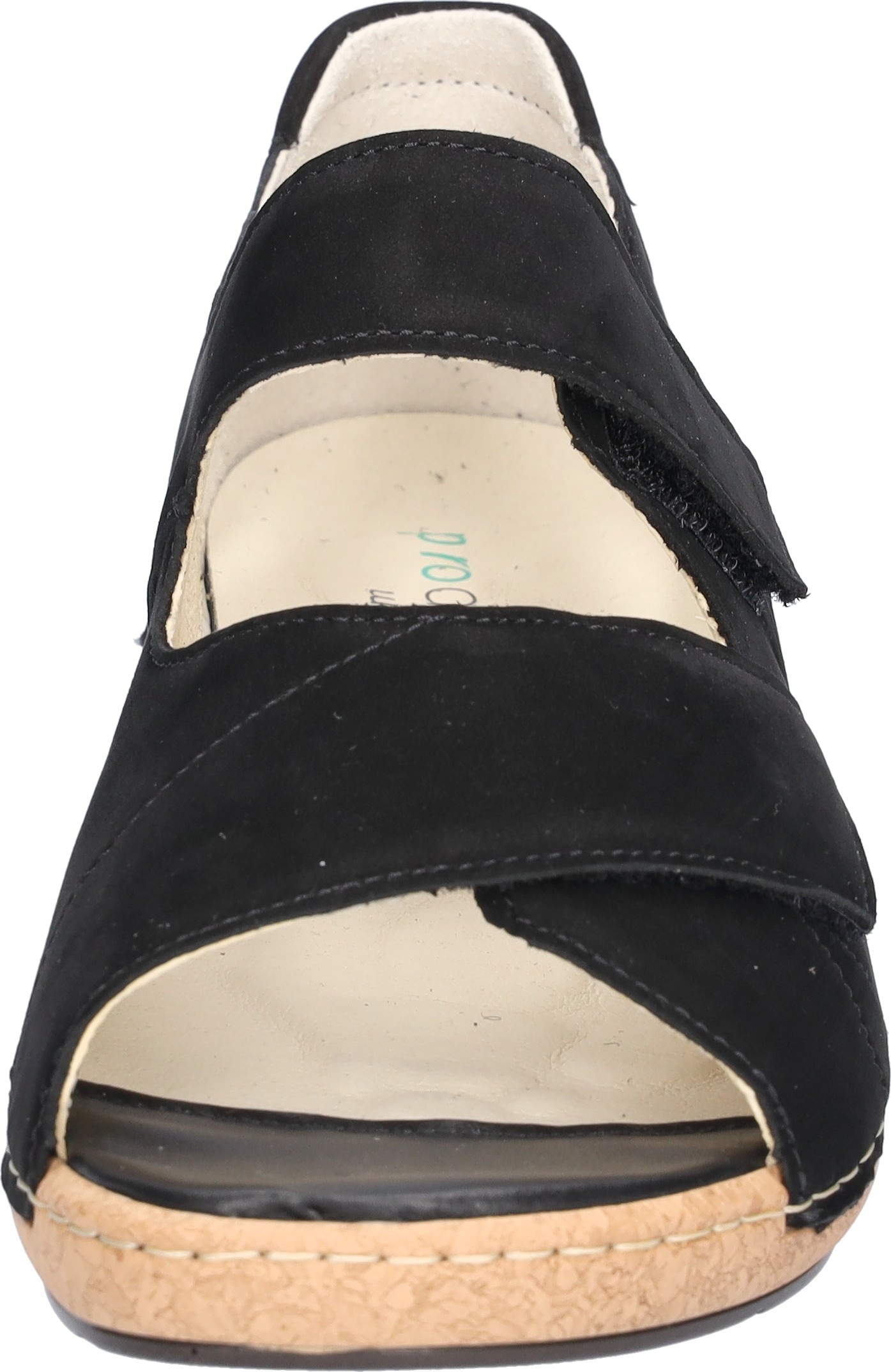 Sandale WALDLÄUFER "K-Heliett", Damen, Gr. 8 (42), schwarz, Nubukleder, unifarben, Schuhe Sandale, Sommerschuh, Sandalette, Keilabsatz, in Komfortweite K (= extraweit) 3