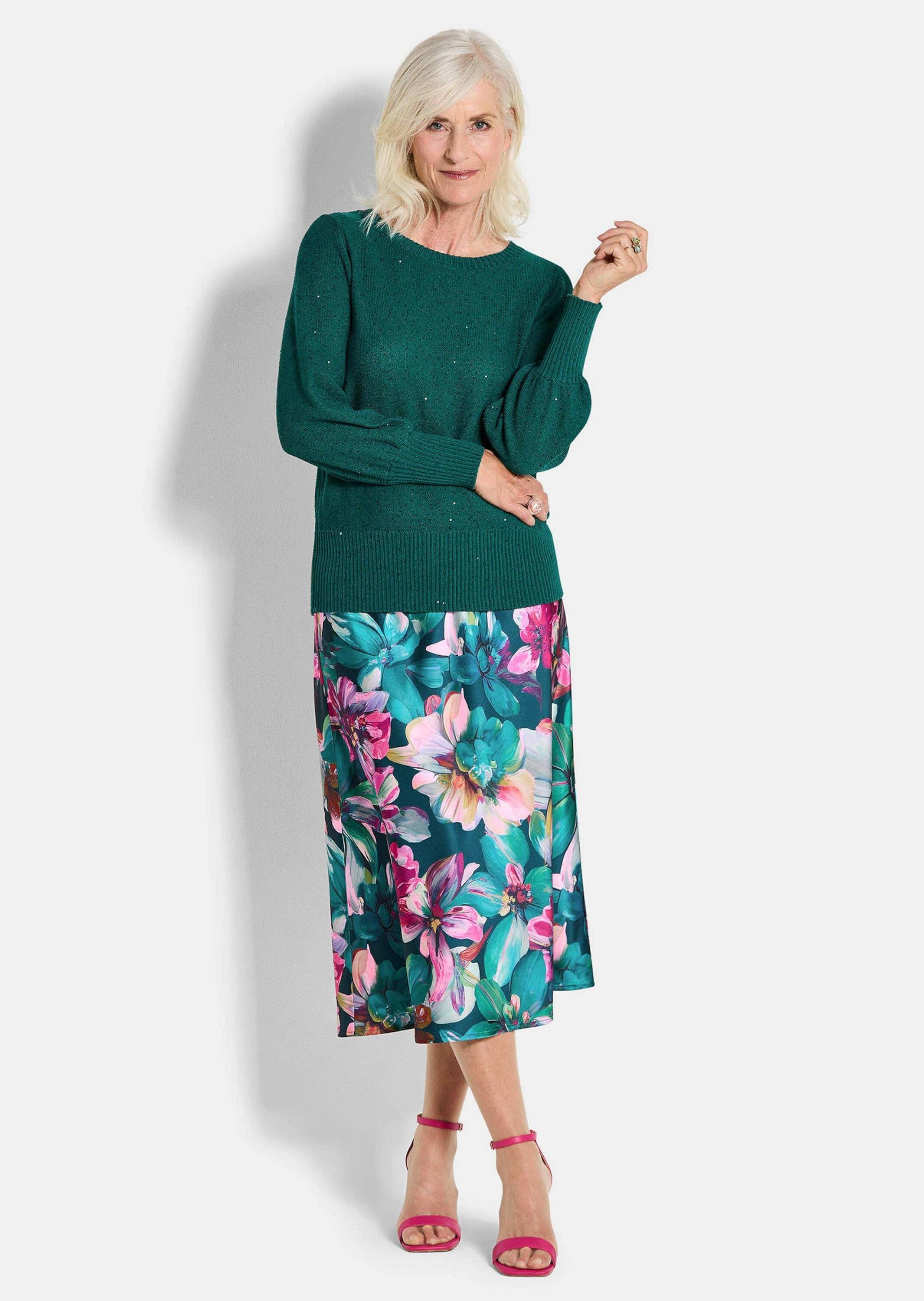 GOLDNER Rundhalspullover »Eleganter Pullover mit Pailletten«