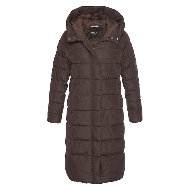 ONLY Steppmantel »ONLTINA PUFFER X LONG COAT OTW«, mit Kapuze bestellen |  BAUR