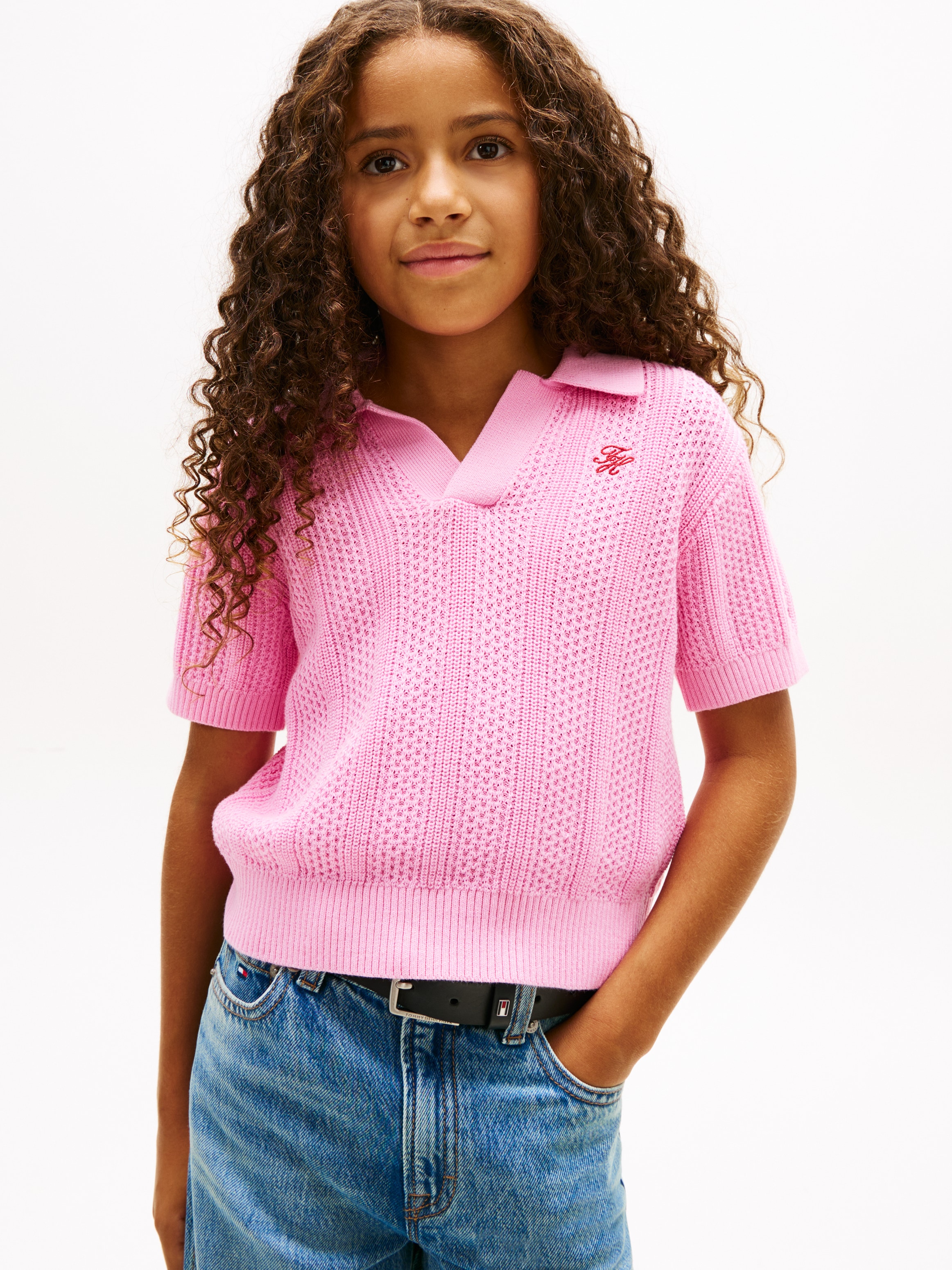 Tommy Hilfiger Kurzarmpullover Polokragen, reine Baumwolle, Regular Fit, Kinder bis 16 Jahre