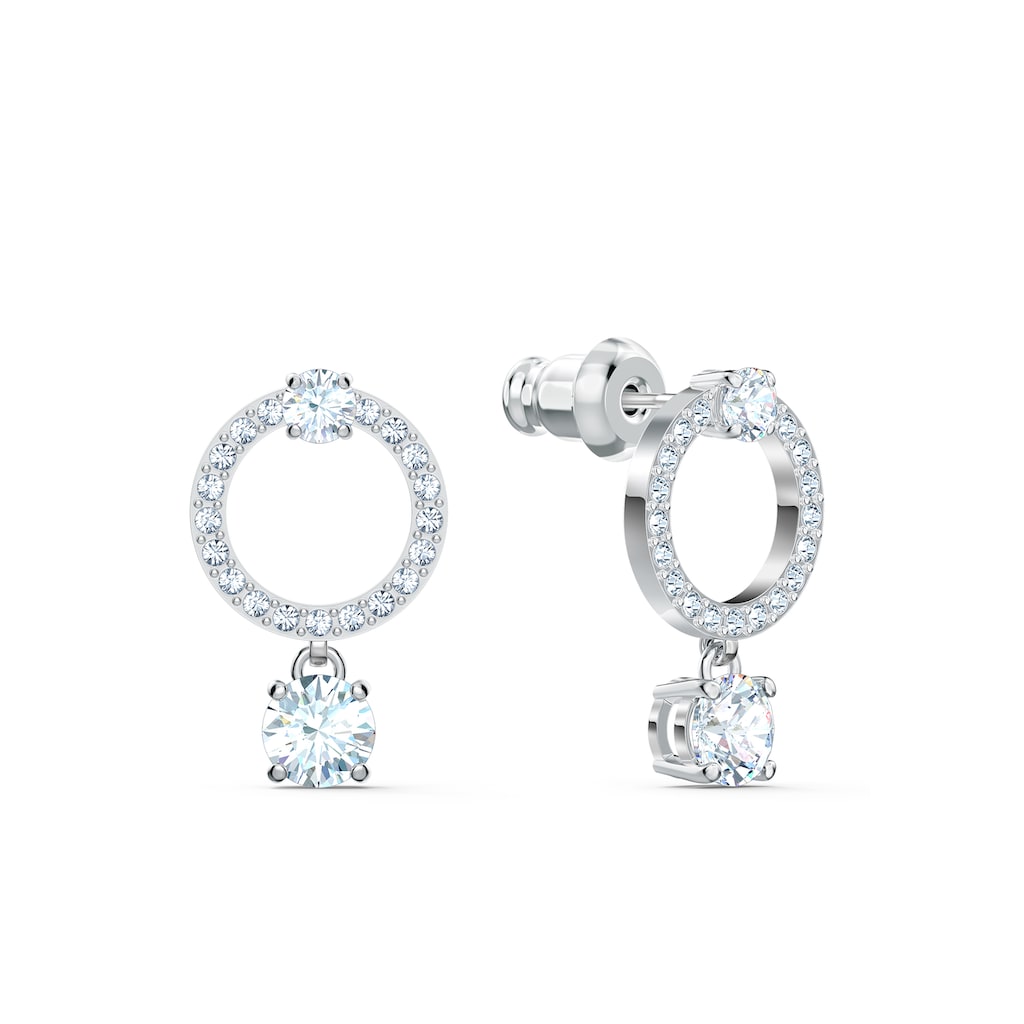 Swarovski Paar Ohrstecker »Attract Circle Ohrringe, weiss, rhodiniert, 5563278«