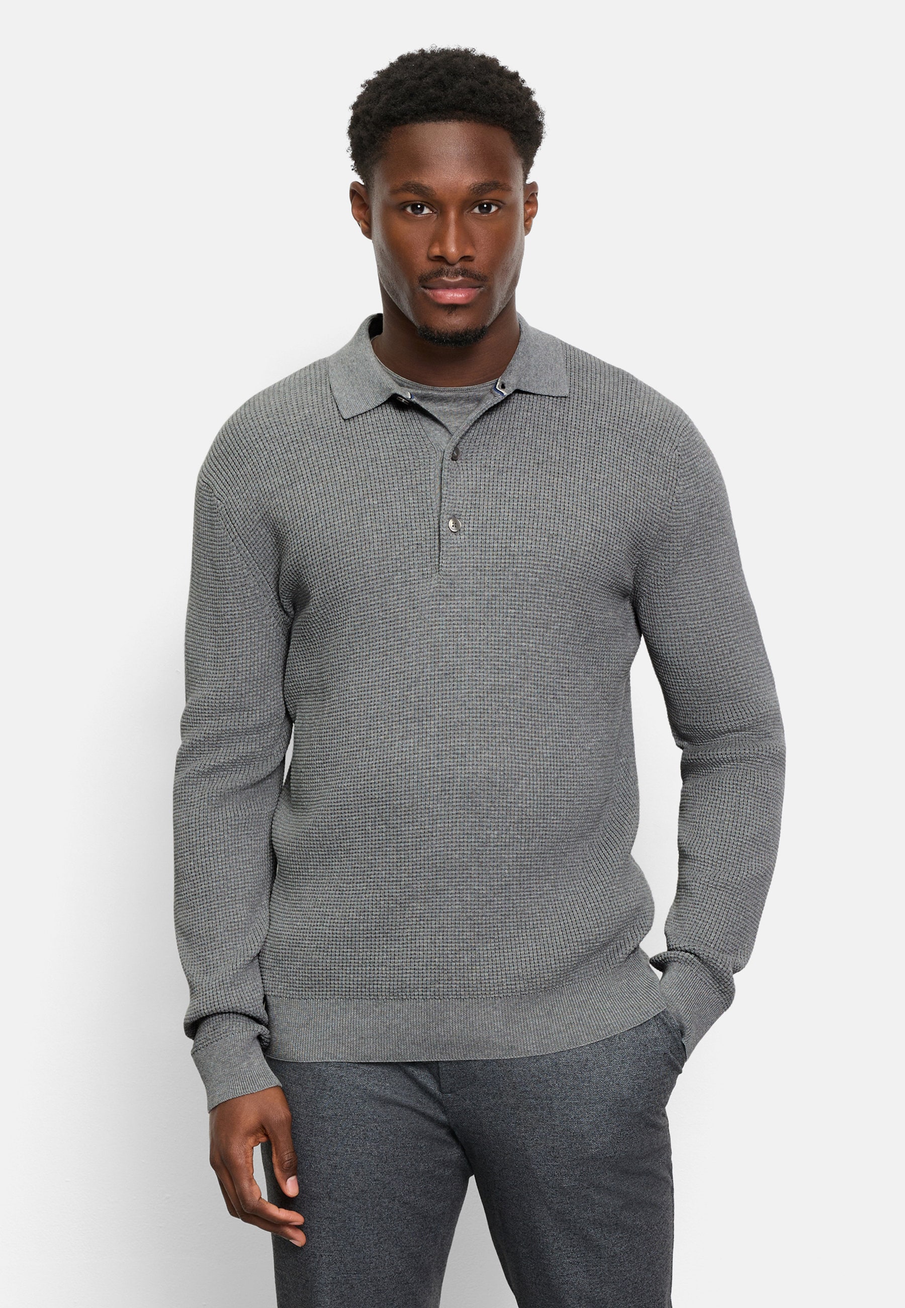 OLYMP Langarm-Poloshirt "OLYMP Casual Strick, Polo langarm"