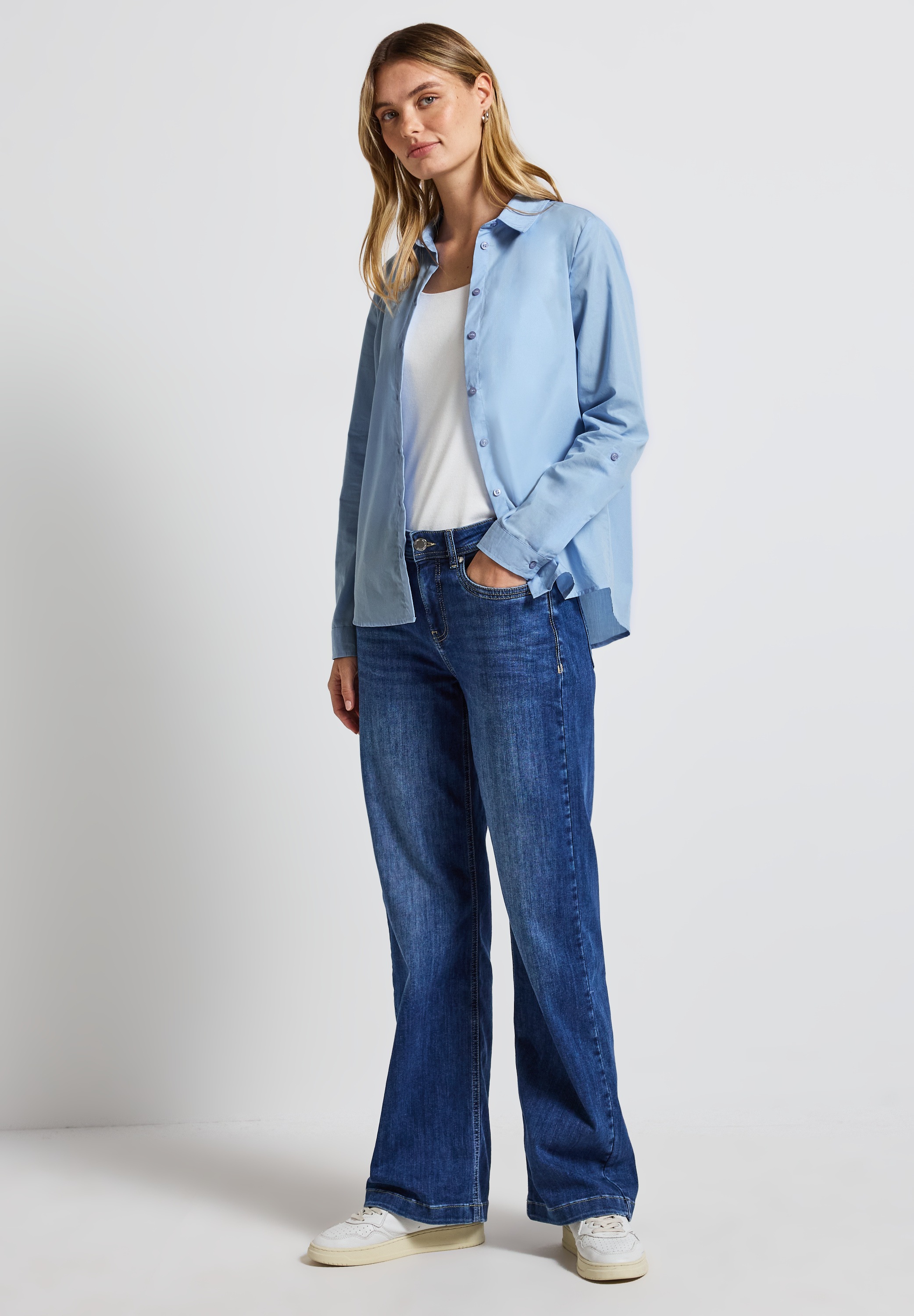 STREET ONE Hemdbluse, aus reiner Baumwolle
