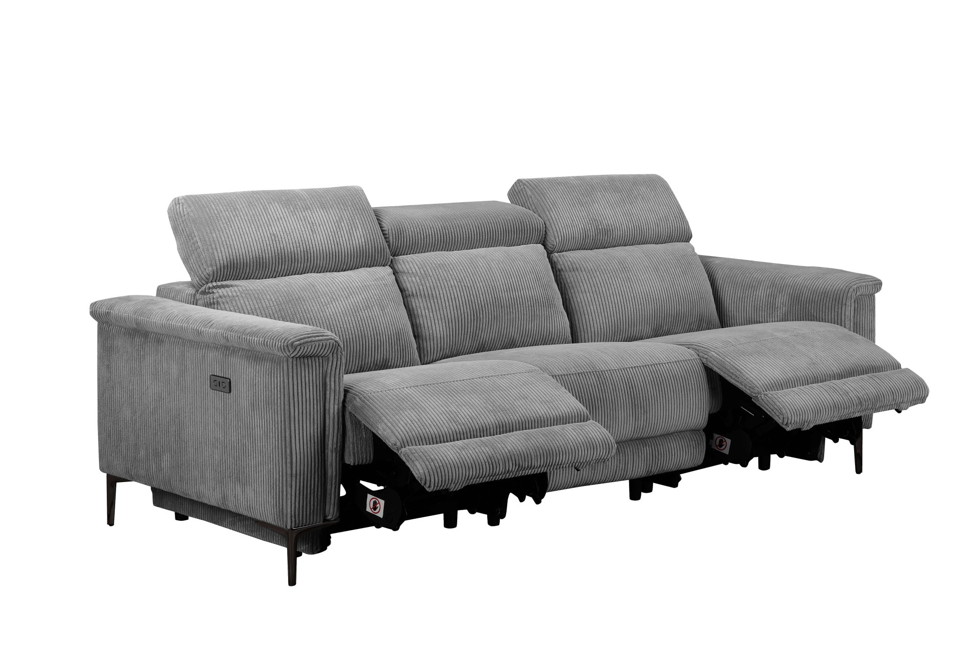 Home affaire 3-Sitzer »Lund Cord, mit manueller o. elektrischer Relaxfunktion in 2 Sitzen,«, USB-C, Kopfteilverstellung, Breite 222 cm