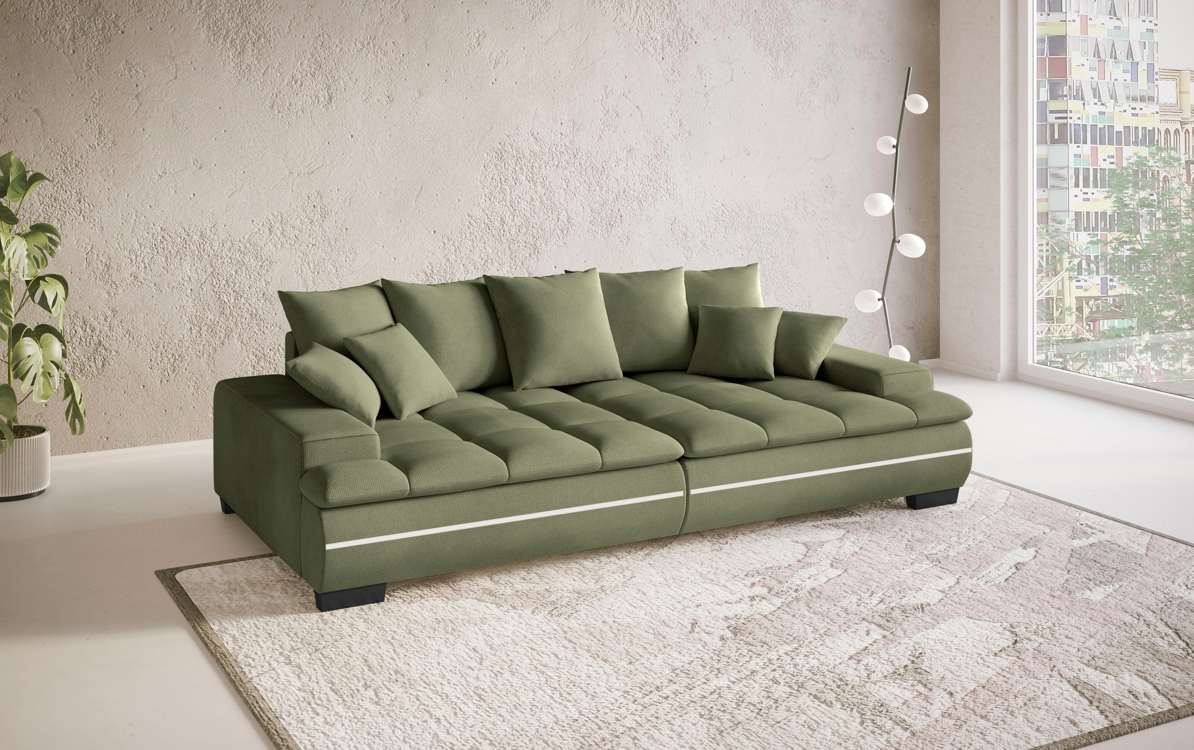 Mr. Couch Big-Sofa »Haiti II«, RGB-LED Beleuchtung, Kaltschaumpolsterung, bis 140 kg belastbar