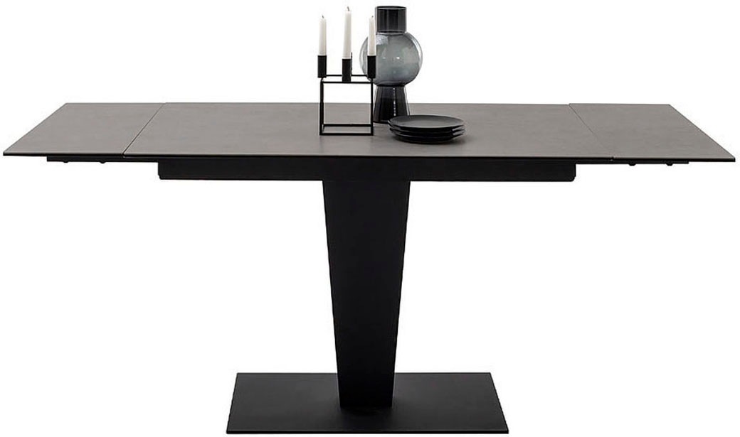 MCA furniture Esstisch »PESARO Auszugstisch mit Säule 120-180 cm«, (Einzelstück), Keramik,Edelstahl,Stirnauszug,ausziehbar,Tischplatte 14 mm
