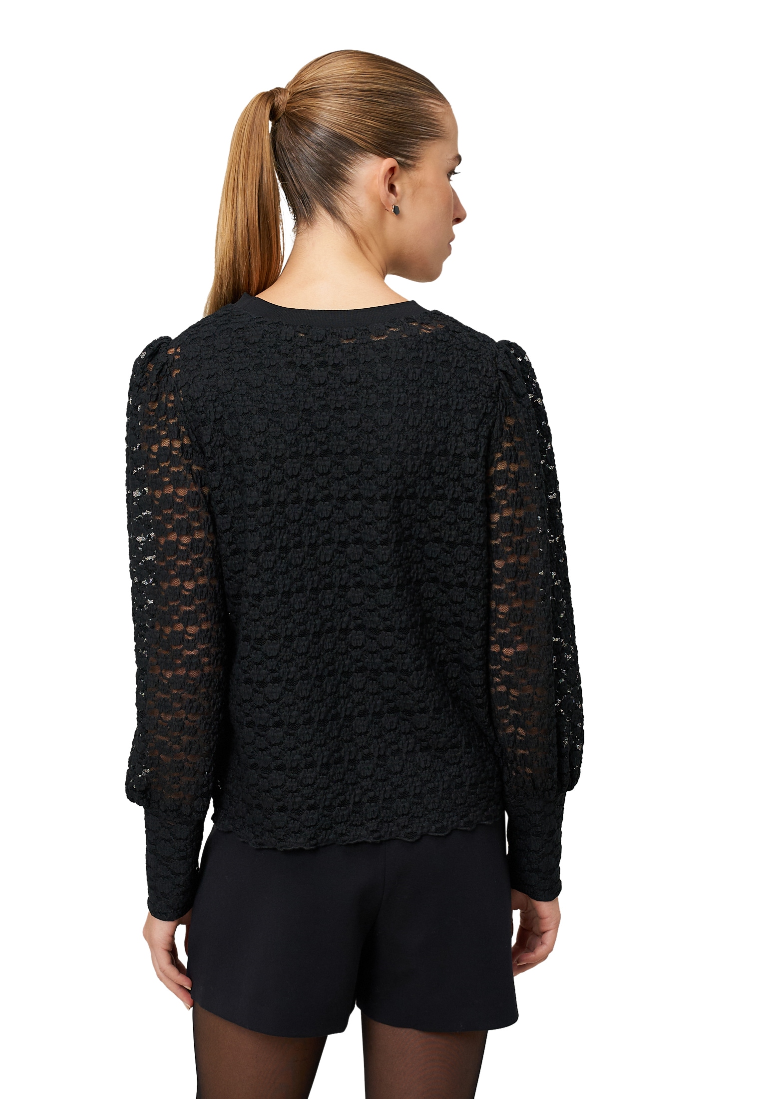 Zero Spitzenbluse »Damen mit Rundhalsausschnitt«
