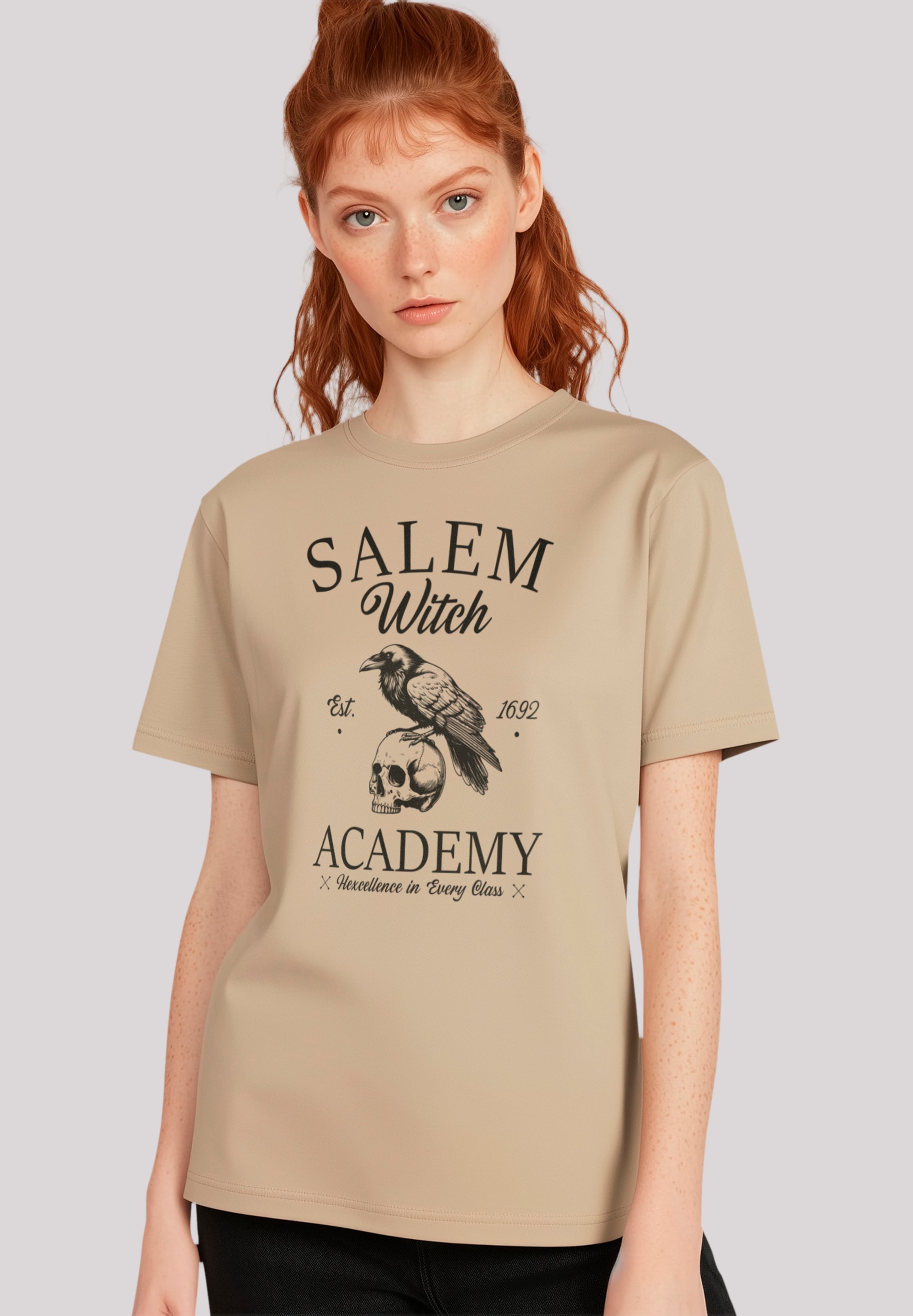 F4NT4STIC T-Shirt "Halloween University Salem witch crow skull", Premium Qu günstig online kaufen