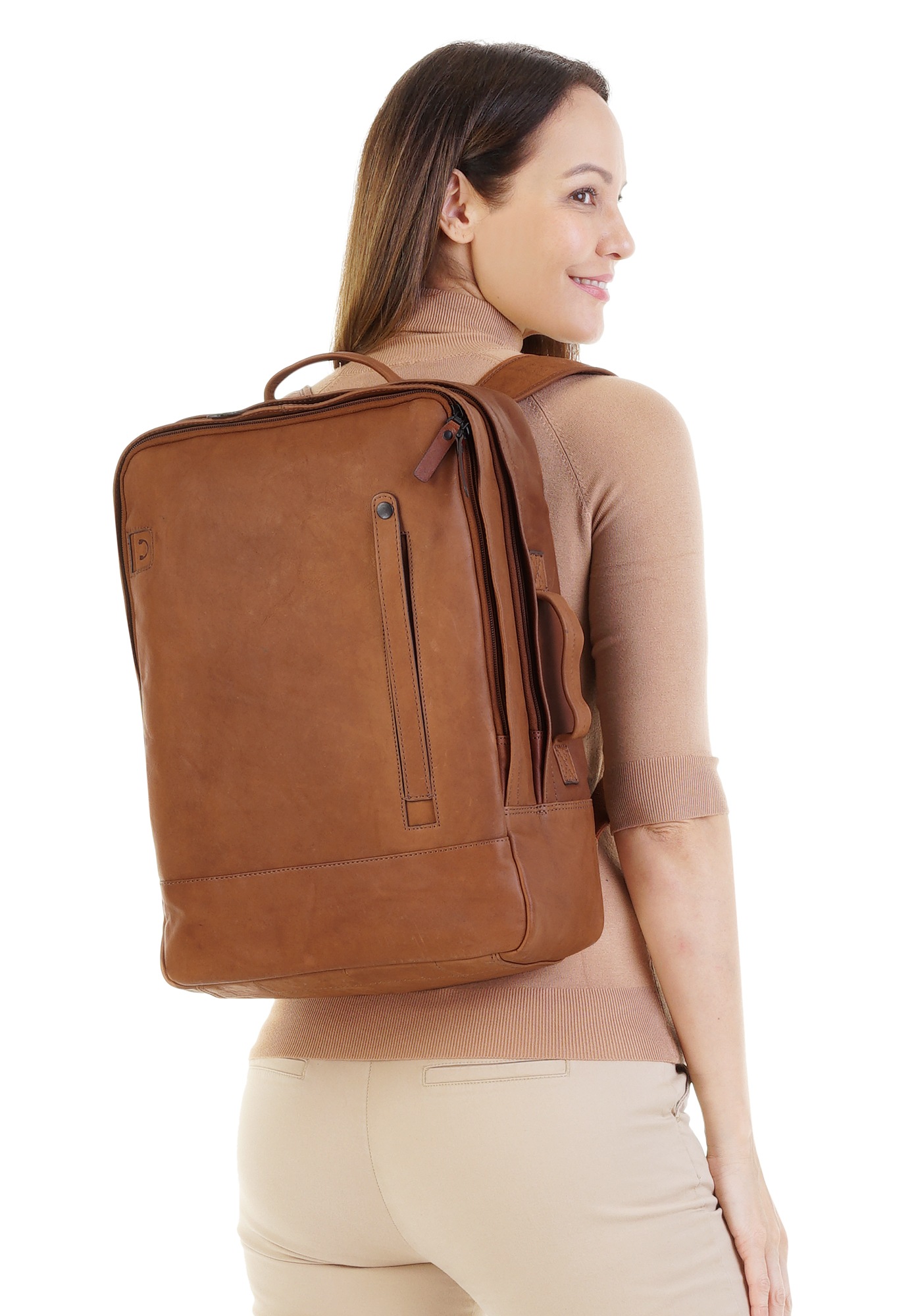 Thumbnail - X-Zone Notebookrucksack, echt Leder