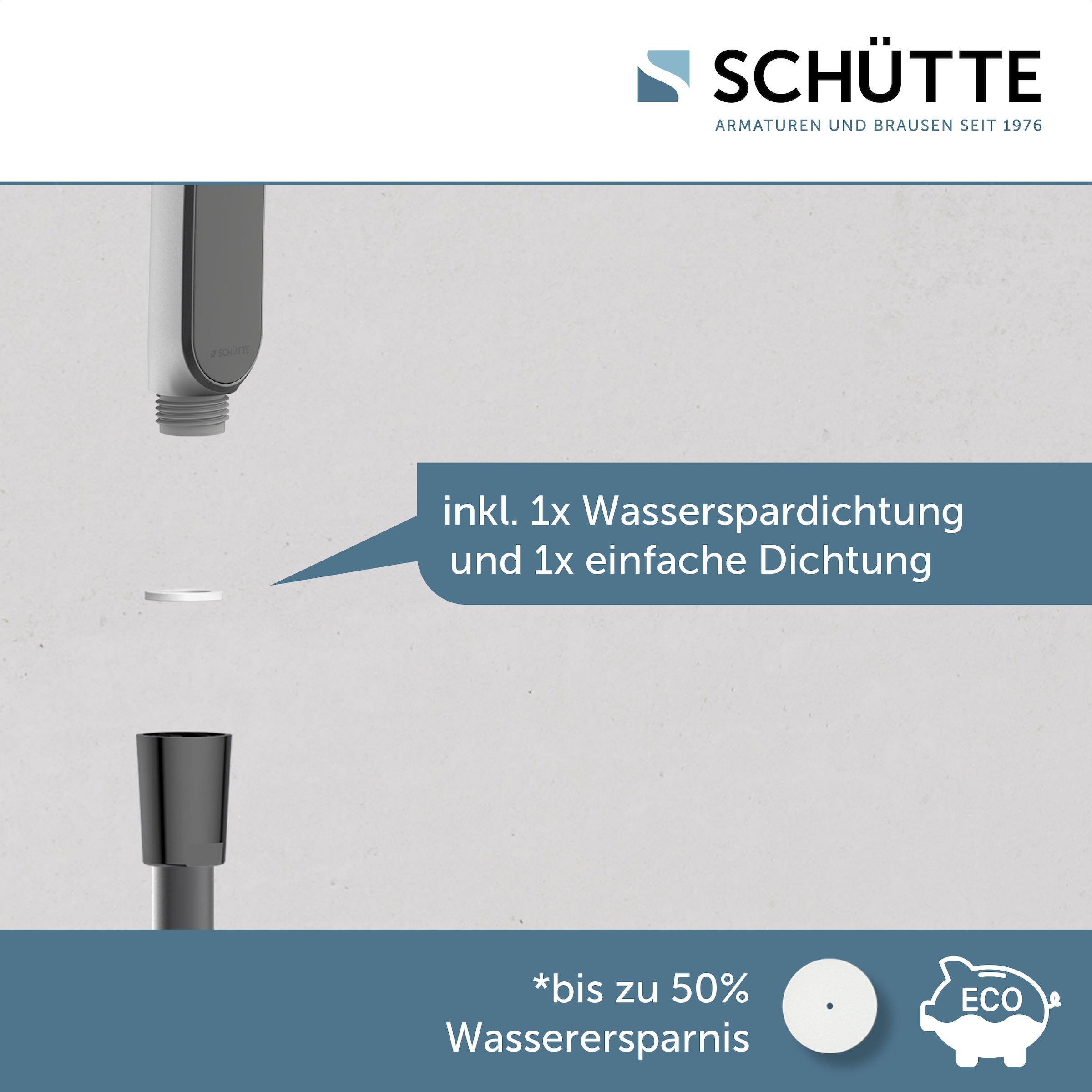 Schütte Stangenbrause-Set »KARIBIK«, (Komplett-Set), höhenverstellbar, mit Antikalk-Beschichtung, wassersparend