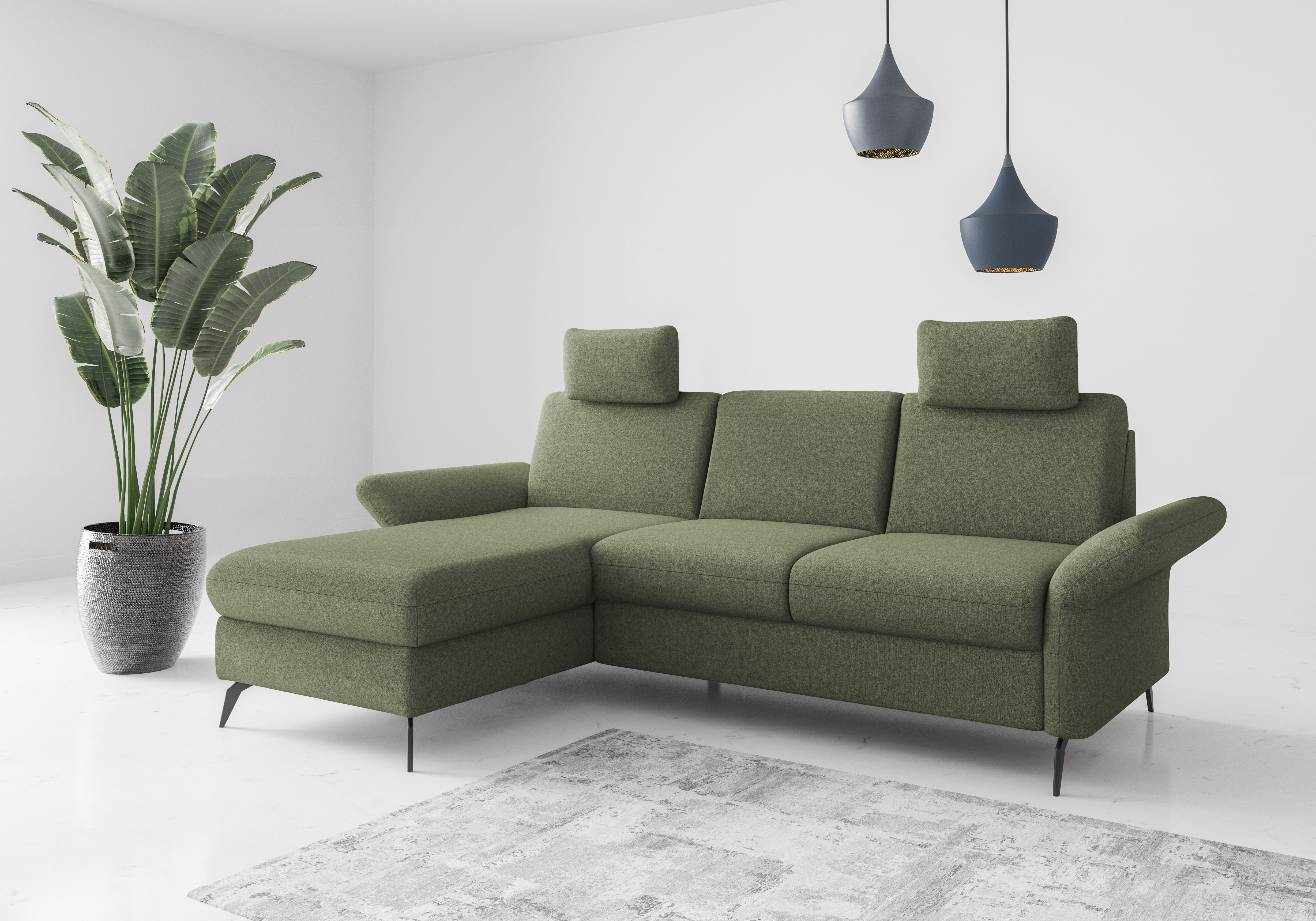 OTTO home Ecksofa "Rochelle" wahlweise mit Schlaffunktion, Bettkasten und Armteilverstellung