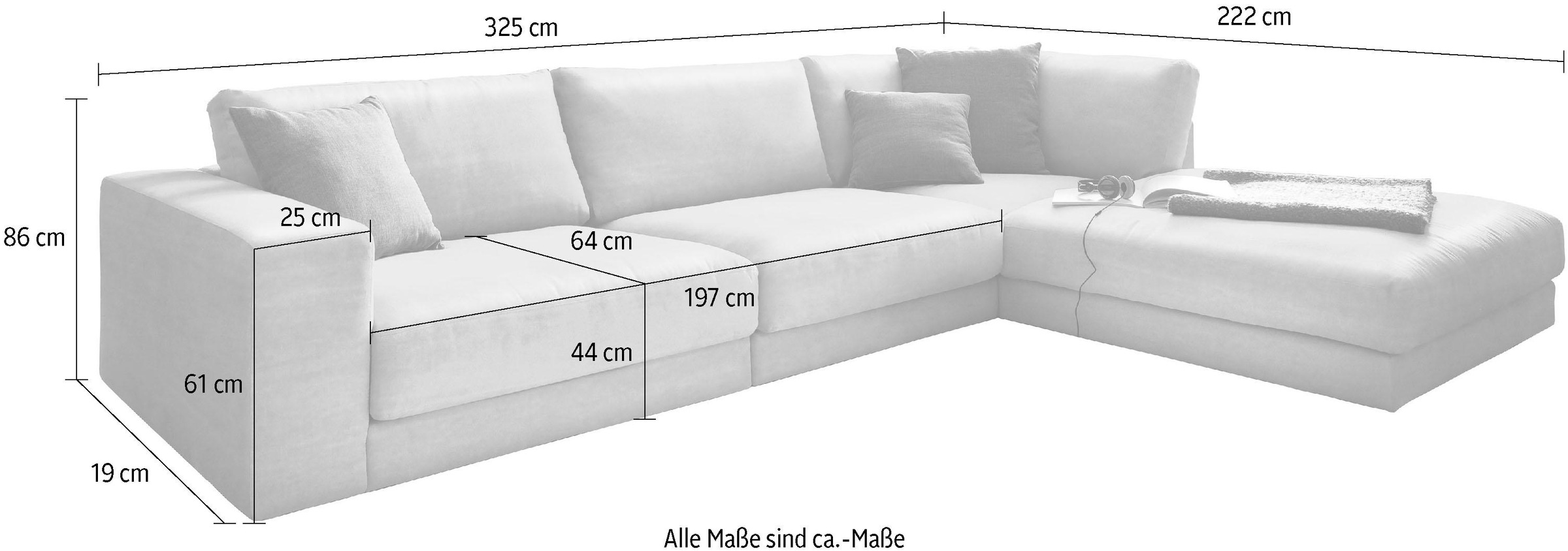 3C Candy Ecksofa »Enisa II L-Form«, bestehend aus Modulen, daher auch individuell aufstellbarbar