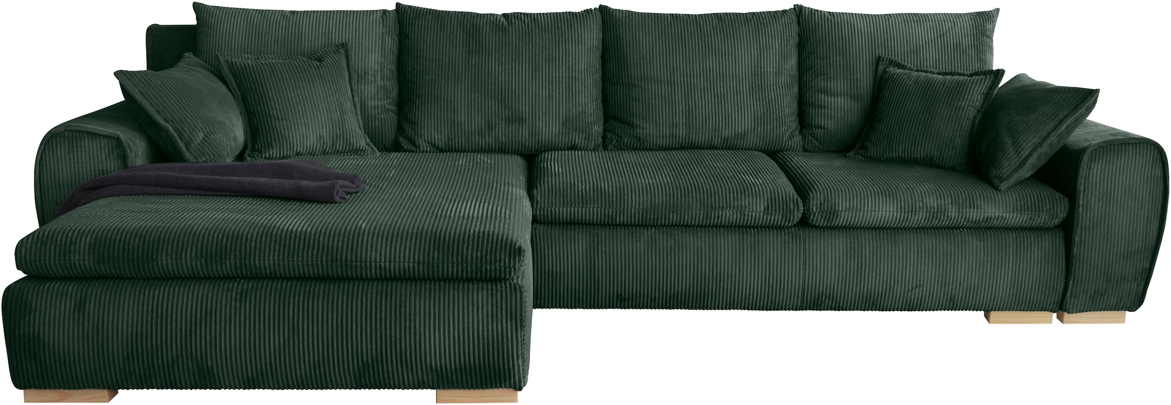 Home affaire Ecksofa »Katja L-Form«, Cord Bezug, inkl. Schlaffunktion und Stauraum