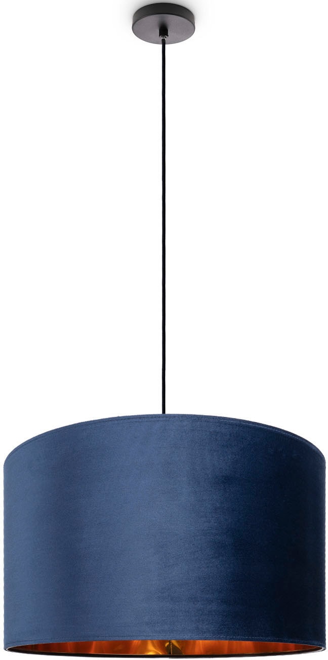 Paco Home Pendelleuchte »Hugo Velour E27 | Color«, uni Wohnzimmer aus 1,5m Deko Unifarben Lampenschirm Kabel BAUR