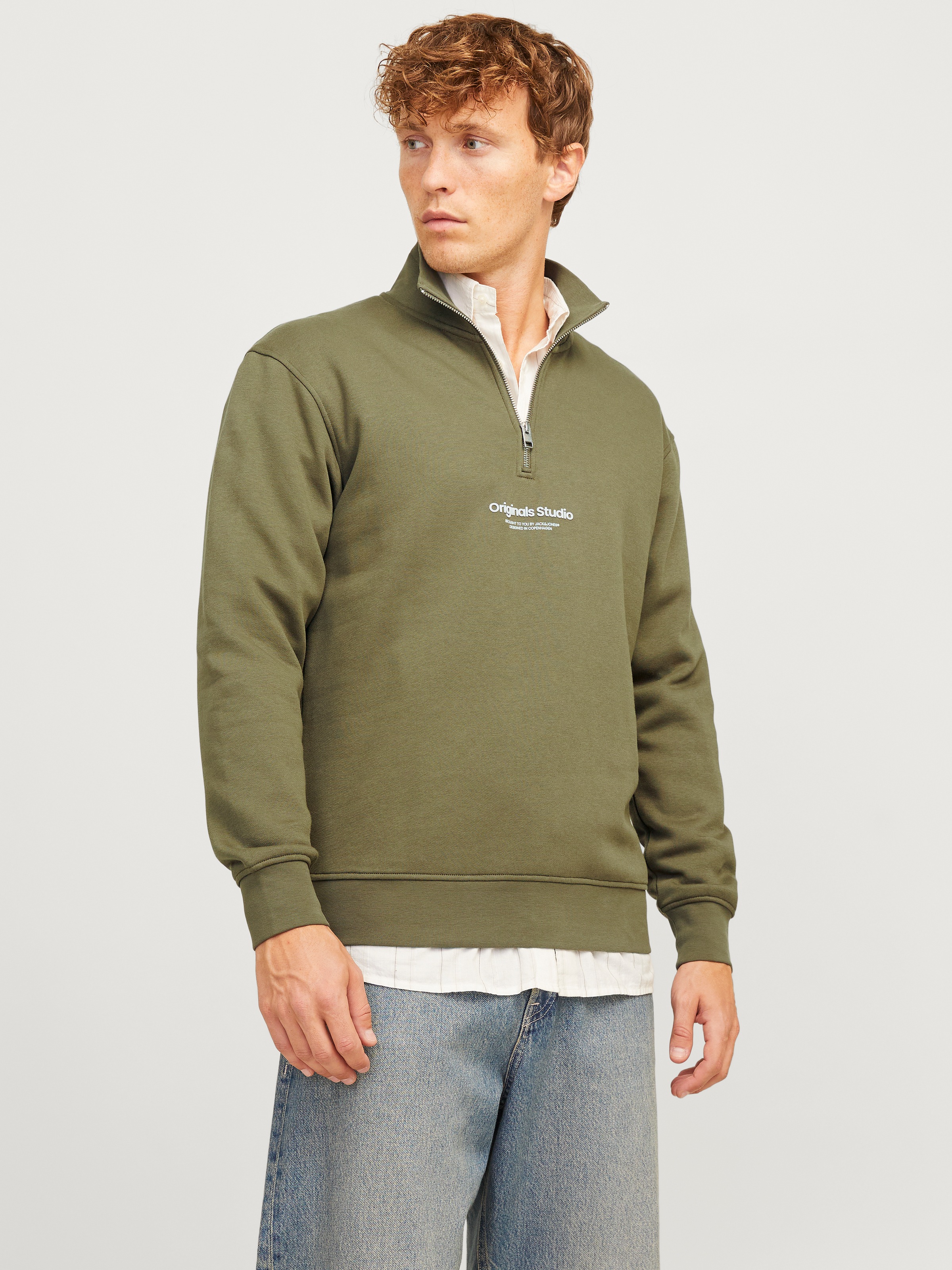 Jack & Jones Sweatshirt »JORVESTERBRO SWEAT QUARTER ZIP HN NOOS«, im Troyer-Look