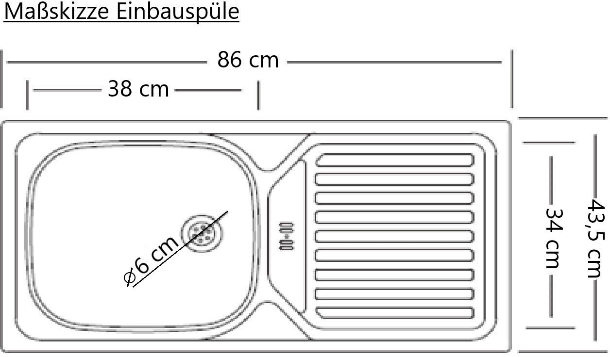 KOCHSTATION Küchenzeile »KS-Riesa«, Stellbreite 360 cm, ohne E-Geräte