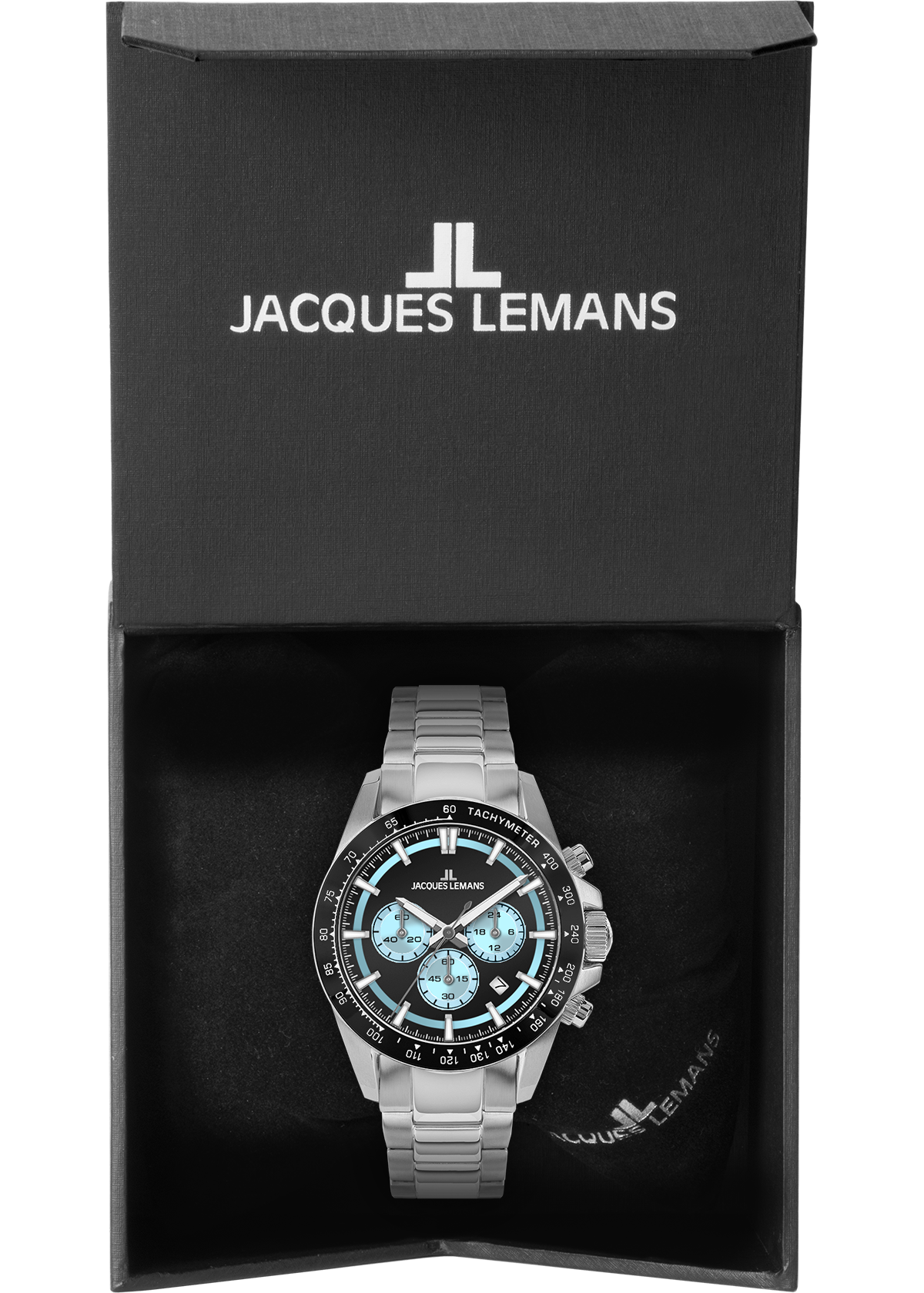 Jacques Lemans Quarzuhr »Liverpool«, Armbanduhr, Herrenuhr, Edelstahlarmband, analog, Tag, Stoppfunktion