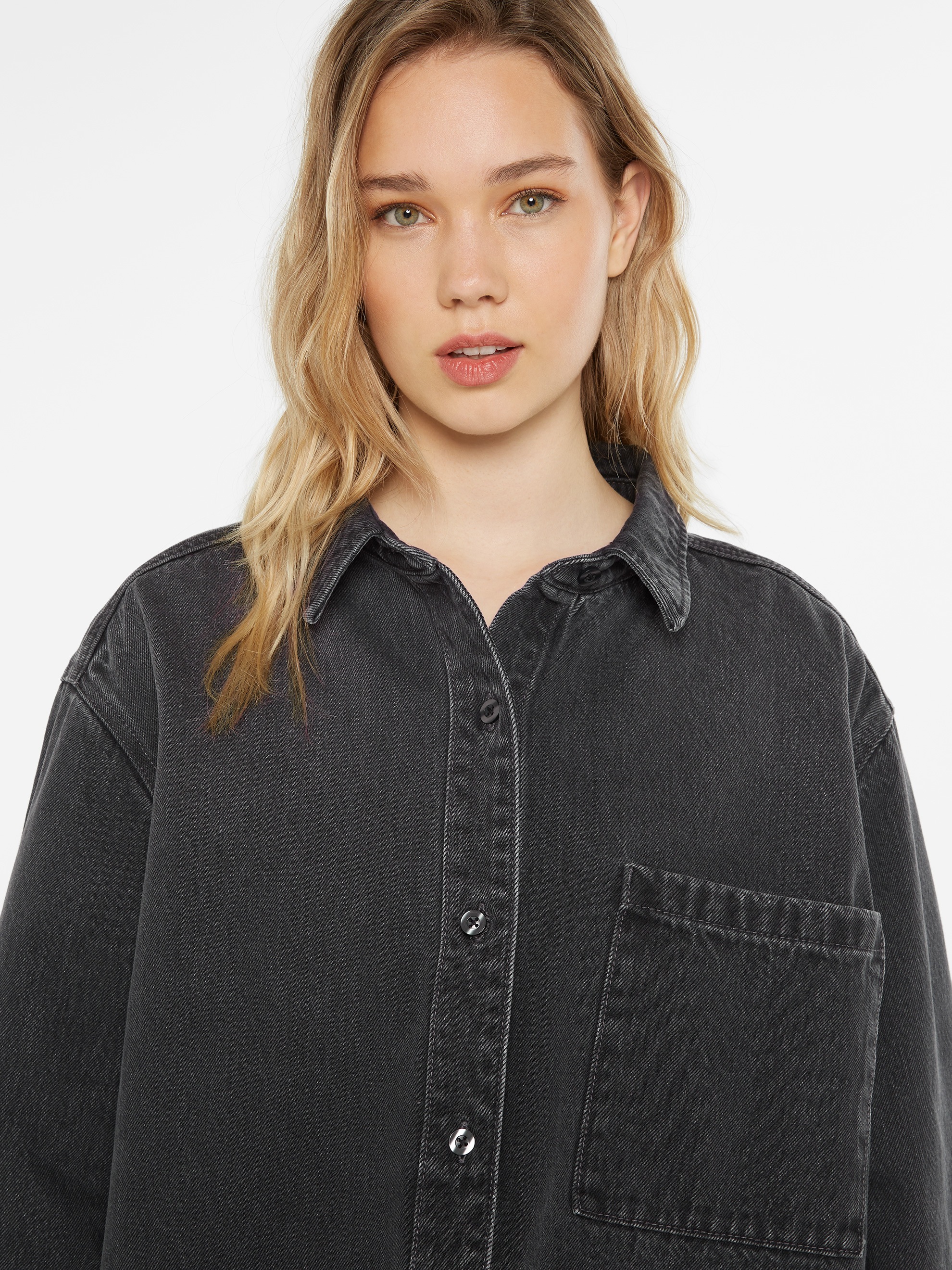 SENSES.THE LABEL Jeansbluse mit Knopfleiste