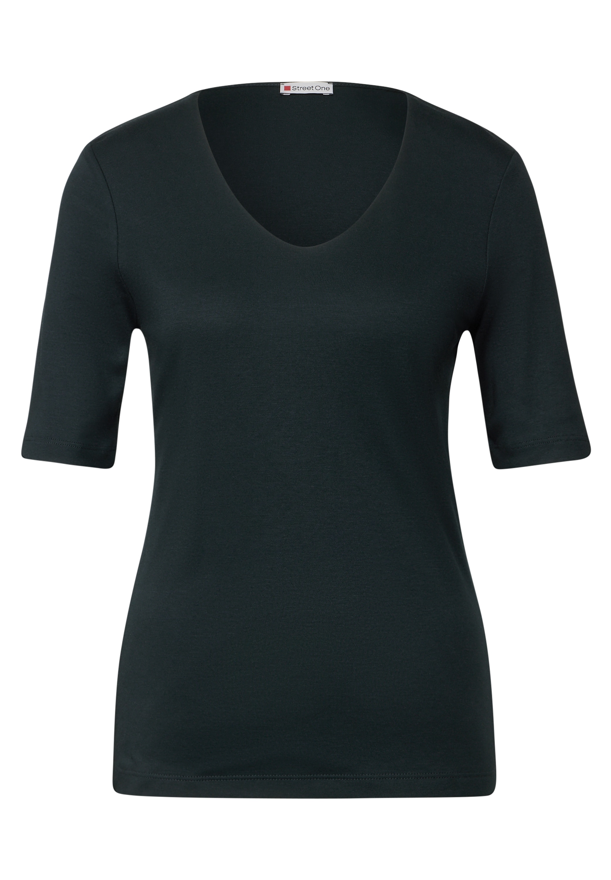 STREET ONE Kurzarmshirt »Style Palmira«, mit tiefem Rundhalsausschnitt