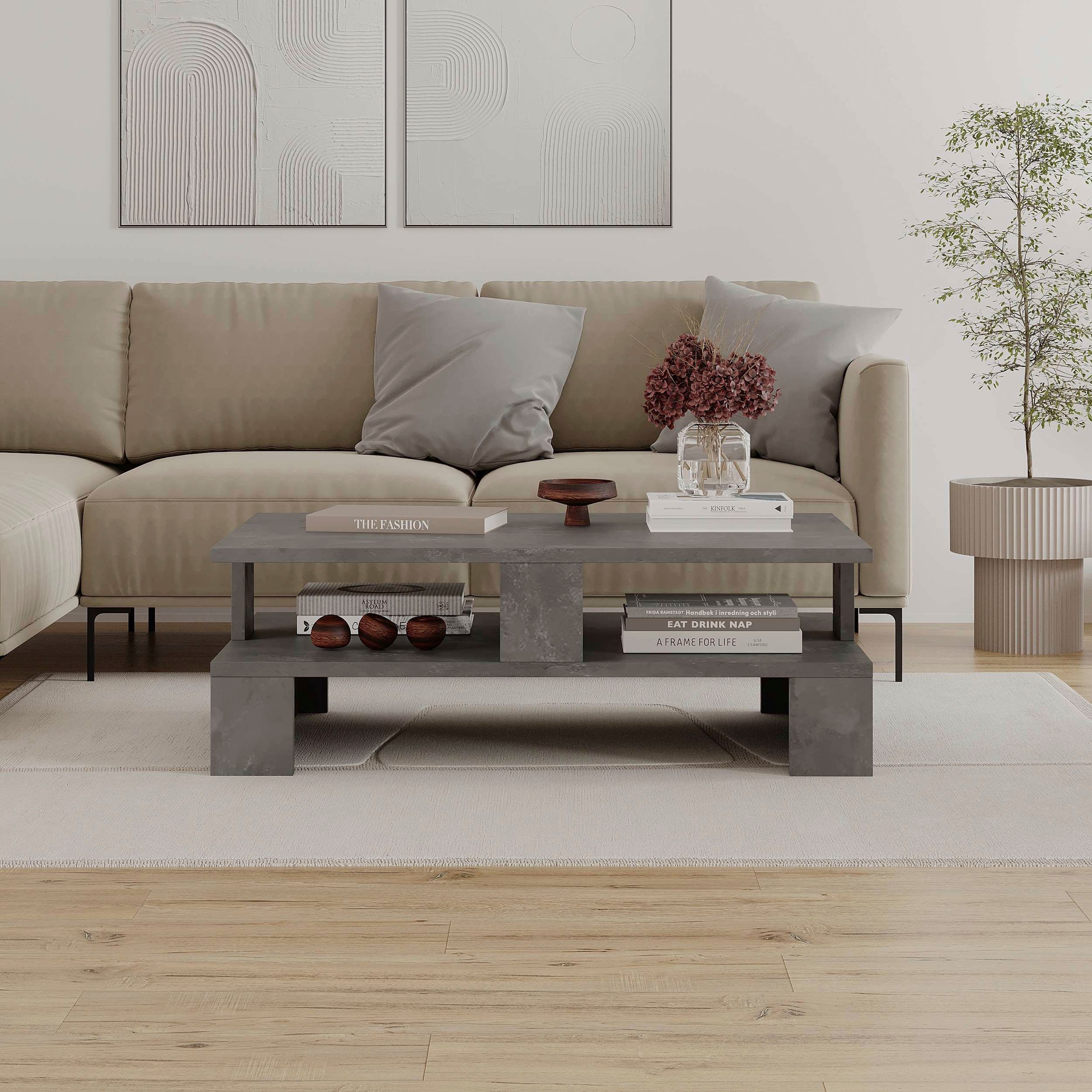 Decortie Couchtisch »MANSU COUCHTISCH«, (Packung, 1 St.), Leichte Montage, Lagerung, Platzsparend