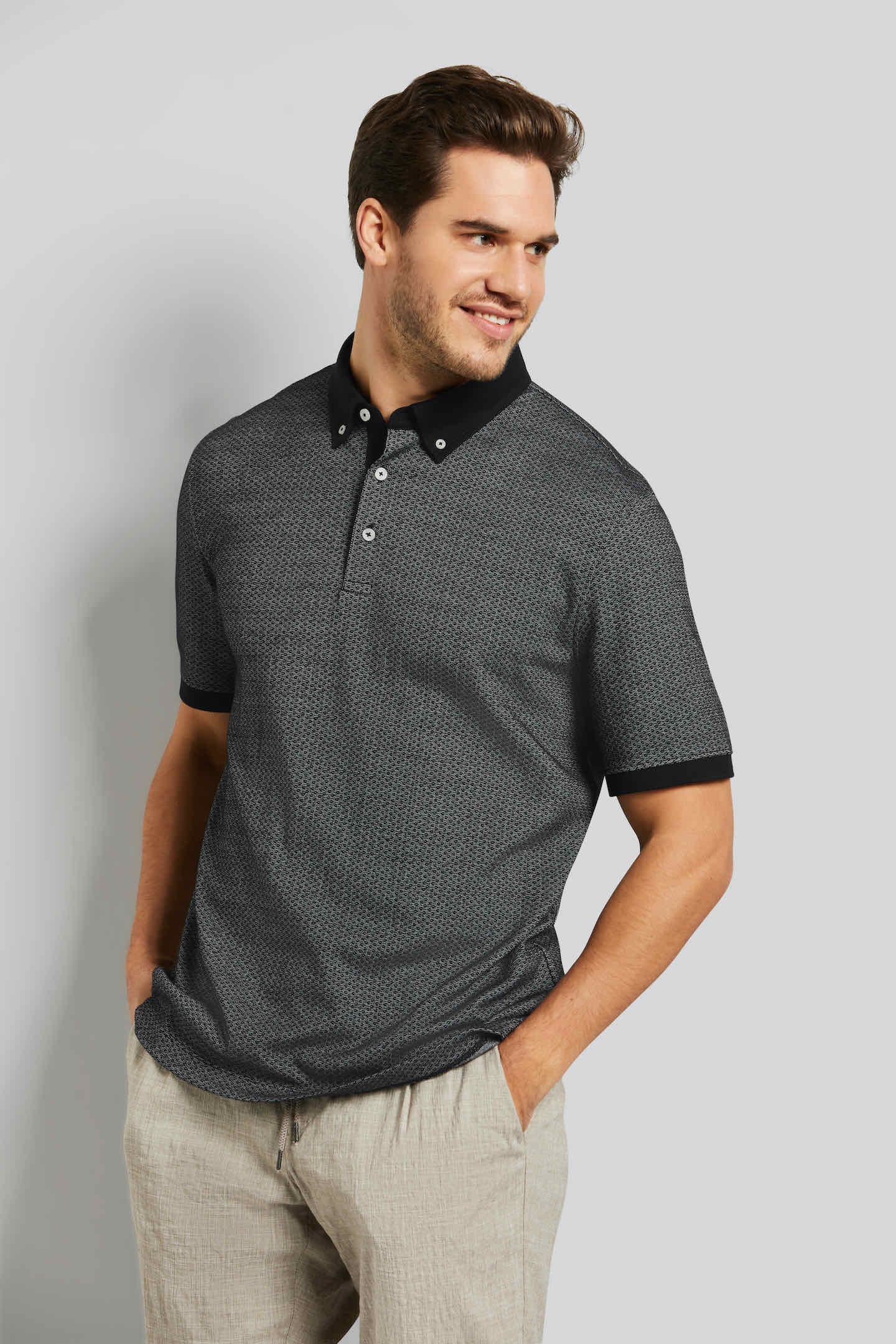 Poloshirt, mit Button-Down-Kragen