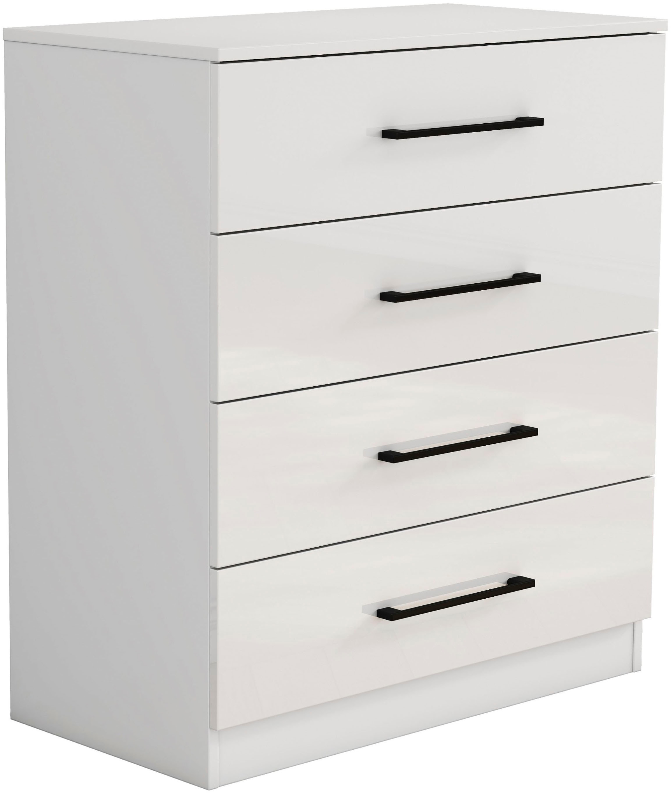 OTTO home Schubkastenkommode »Sylt Schlafzimmerkommode Kommode Wäscheschrank Bestseller«, (1 St., Viel Stauraum im Schlafzimmer mit hochglänzenden Fronten), Beistellschrank mit 4 Schubladen