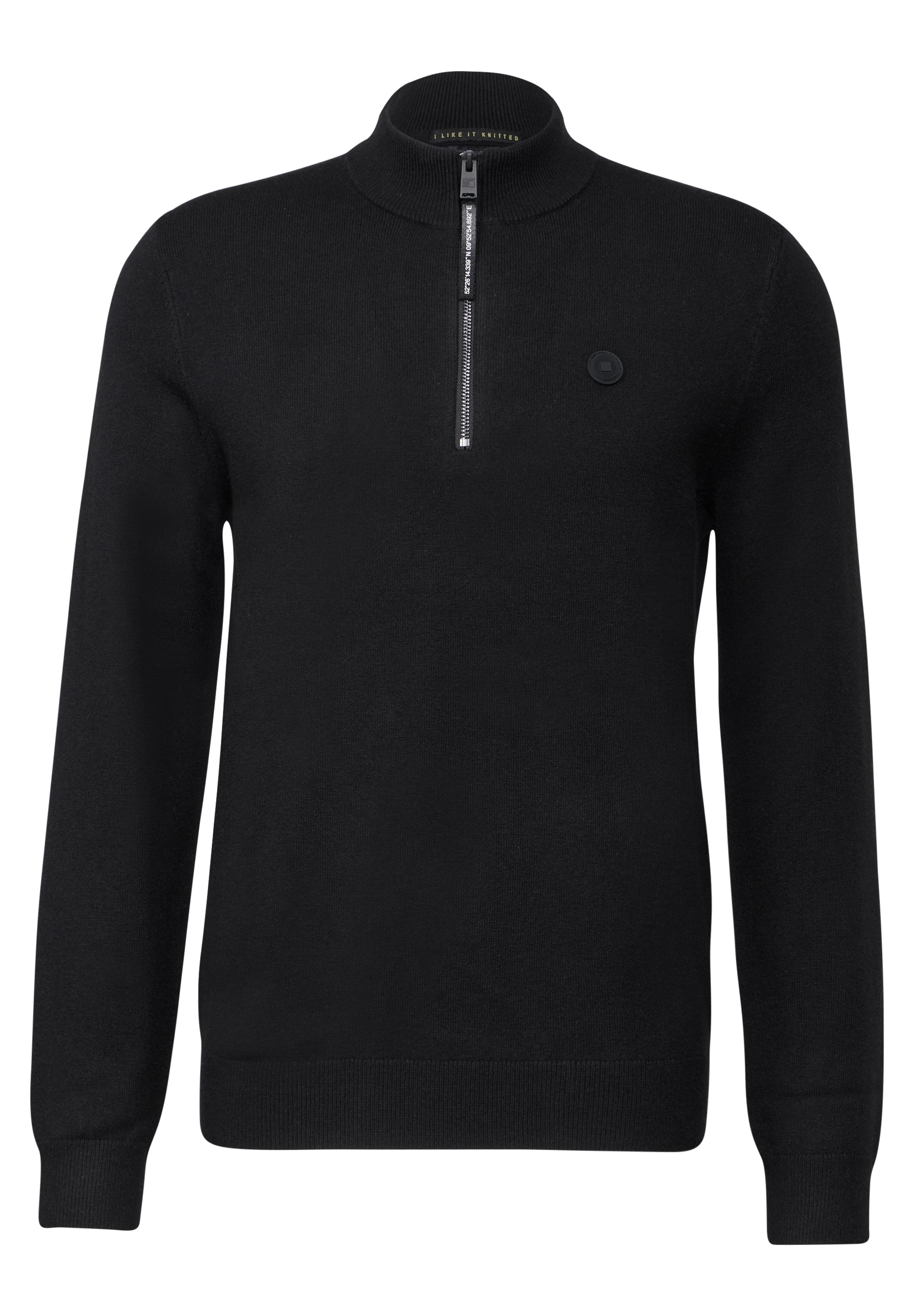STREET ONE MEN Stehkragenpullover, mit Materialmix