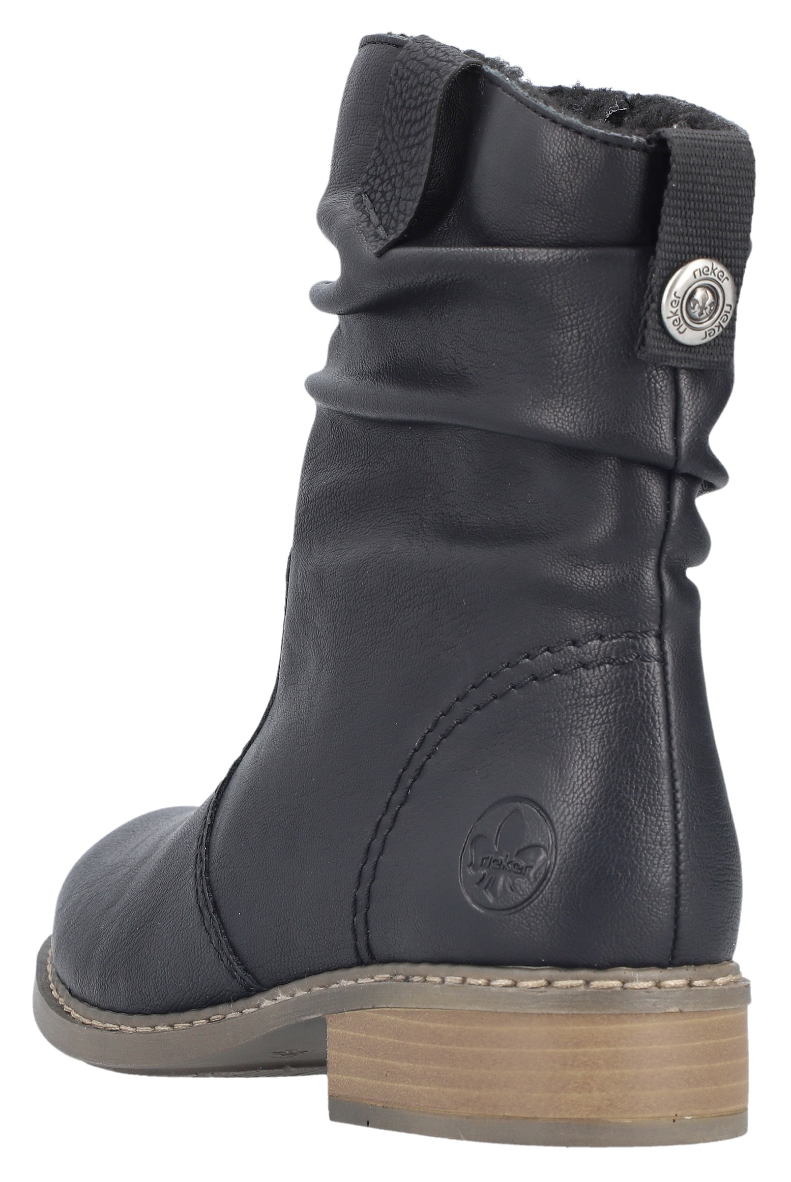 Rieker Winterboots, Winterstiefelette, Blockabsatz, Warmfutter, geraffter slouchy Schaft