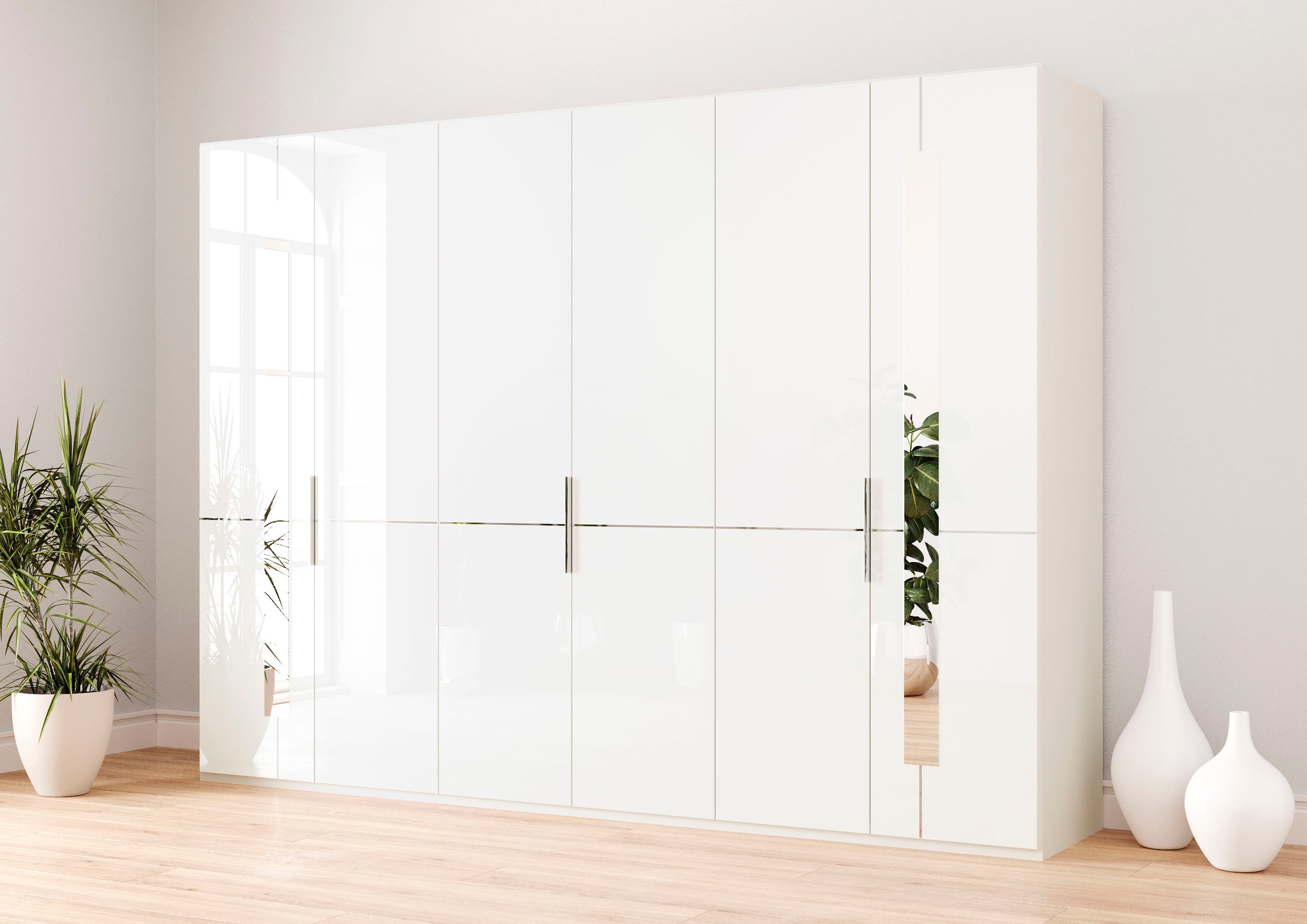 Musterring Kleiderschrank "Imola W" Einlegeböden und Kleiderstangen, mit Glastüren inklusive Zierspiegel