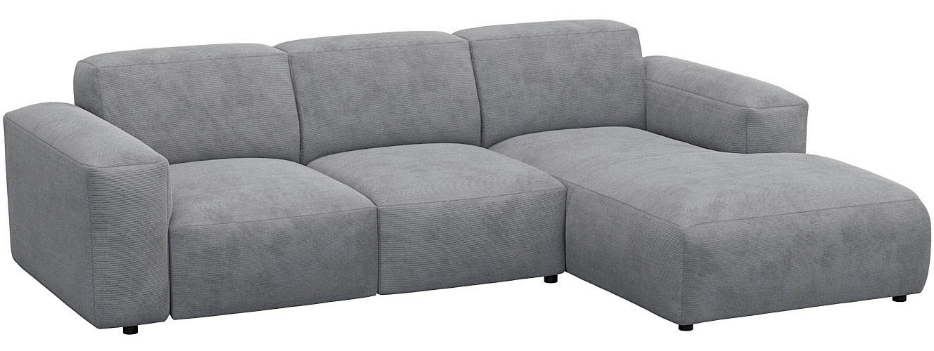 FLEXLUX Ecksofa »Lucera Chaislongue rechts oder links, L-Form, bequem«, modern & anschmiegsam, Kaltschaum, Stahl-Wellenunterfederung