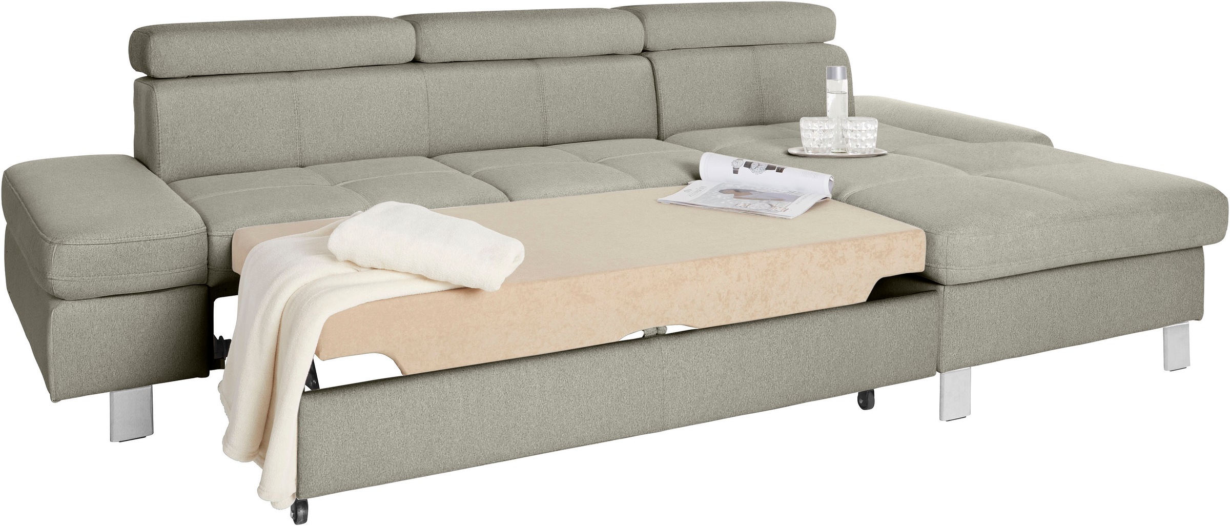Thumbnail - exxpo - sofa fashion Ecksofa "Fiji, hochwertige Detailverarbeitung im Sitz und Rücken, L-Form", bequem durch Kopf- und A...
