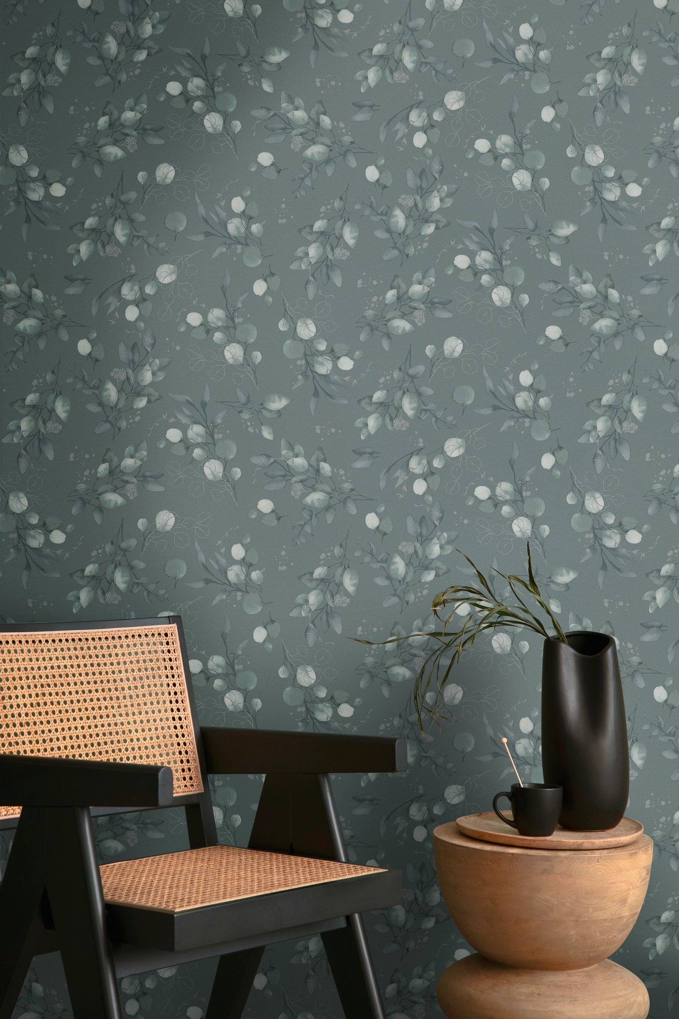 A.S. Création Vliestapete »Pure Elegance Blumen-Tapete Mustertapete Blümchen Blattmuster«, leicht glänzend, Vliestapete floral für Schlafzimmer Küche Wohnzimmer Blumen Design
