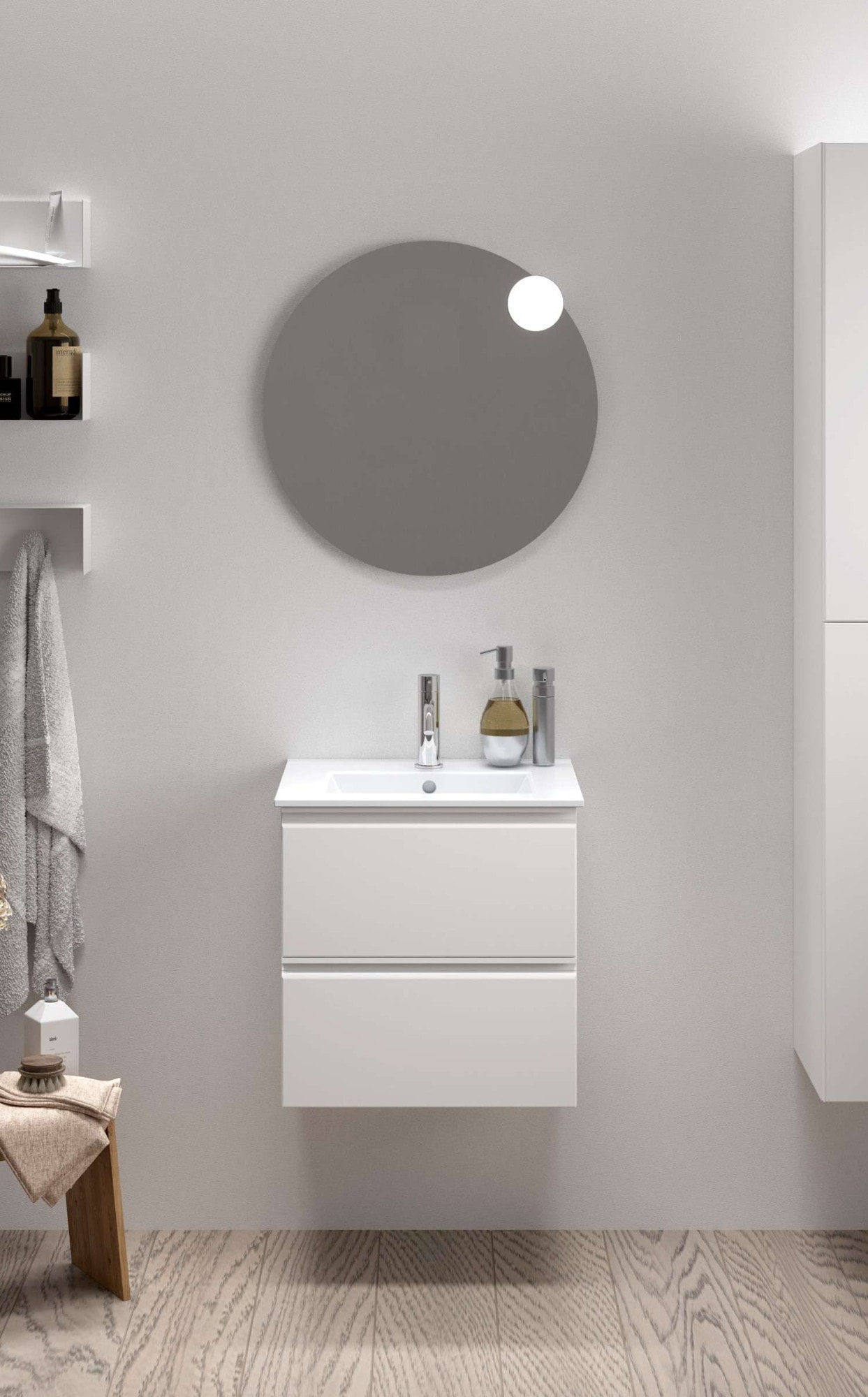 welltime Waschtisch »Cosmos in verschiedenen Ausführungen inkl. Waschbecken«, Badmöbel, Waschplatz mit 2 Schubladen, Soft-Close-Funktion, FSC®