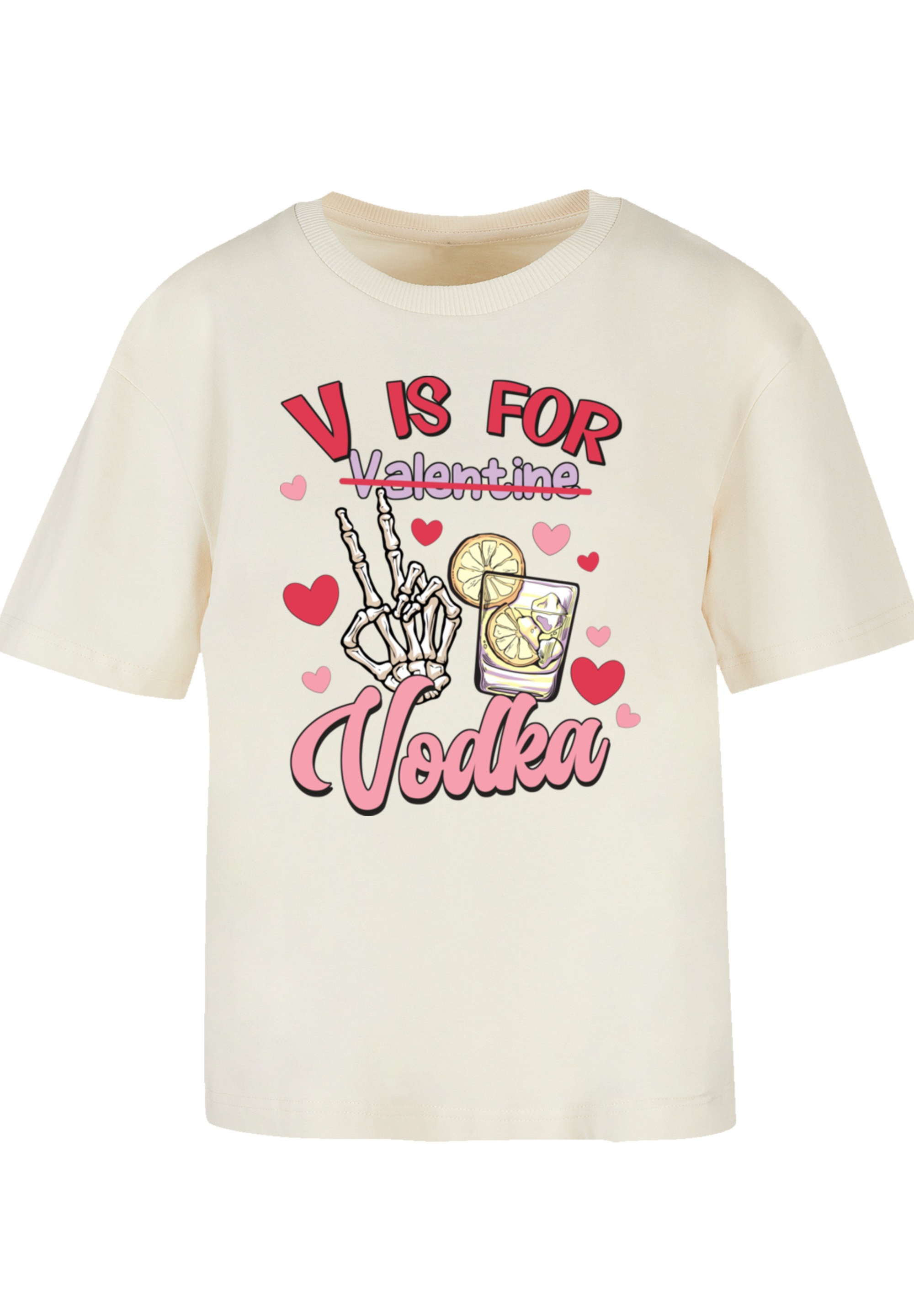 F4NT4STIC T-Shirt "Anti Valentinstag V is for Vodka", Premium Qualität günstig online kaufen