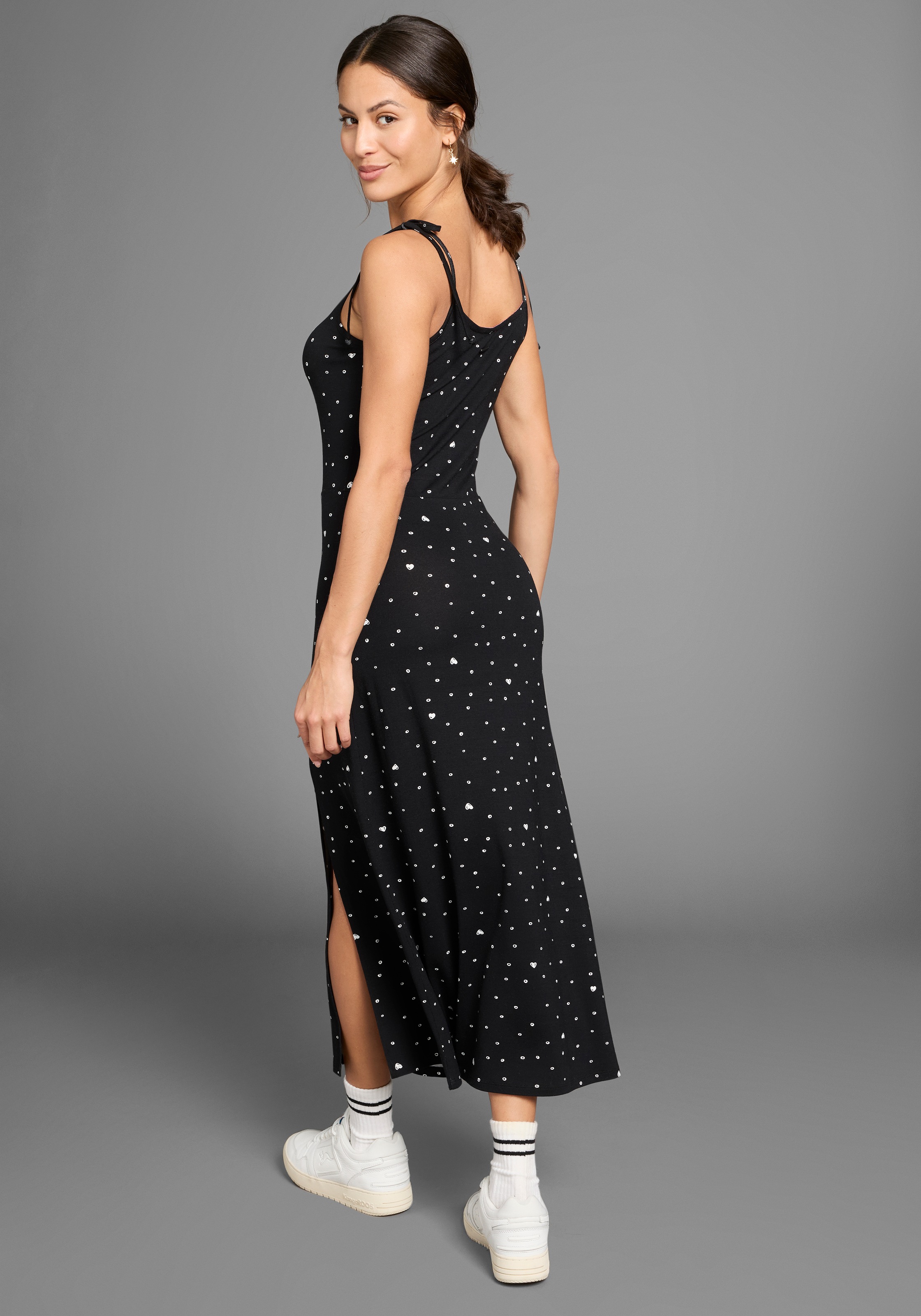 Thumbnail - KangaROOS Midikleid mit Spaghetti-Trägern und Schlitz am Saum