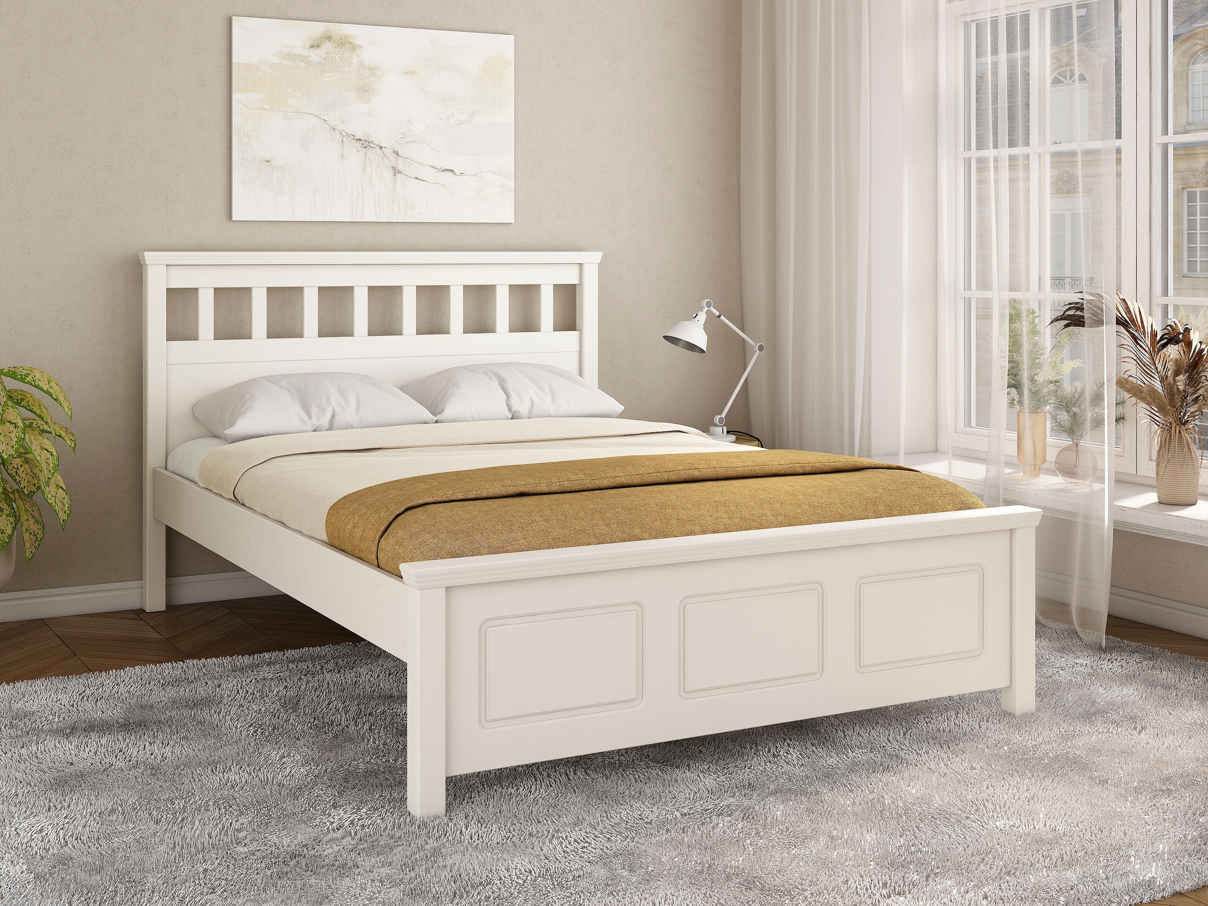 OTTO home Bett »Tillian, Bettgestell, Doppelbett, Bettkasten optional, Made in EU« B/T/H: 149,6/213,1/230,8 cm,  aus massiver Kiefer in Kombination mit MDF, FSC®, inklusive Lattnerost