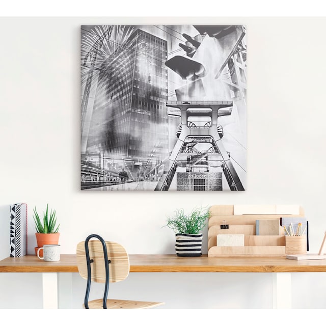 Artland Wandbild »Essen Skyline Abstrakte Collage«, Architektonische  Elemente, (1 St.), als Leinwandbild, Wandaufkleber oder Poster in versch.  Größen kaufen | BAUR
