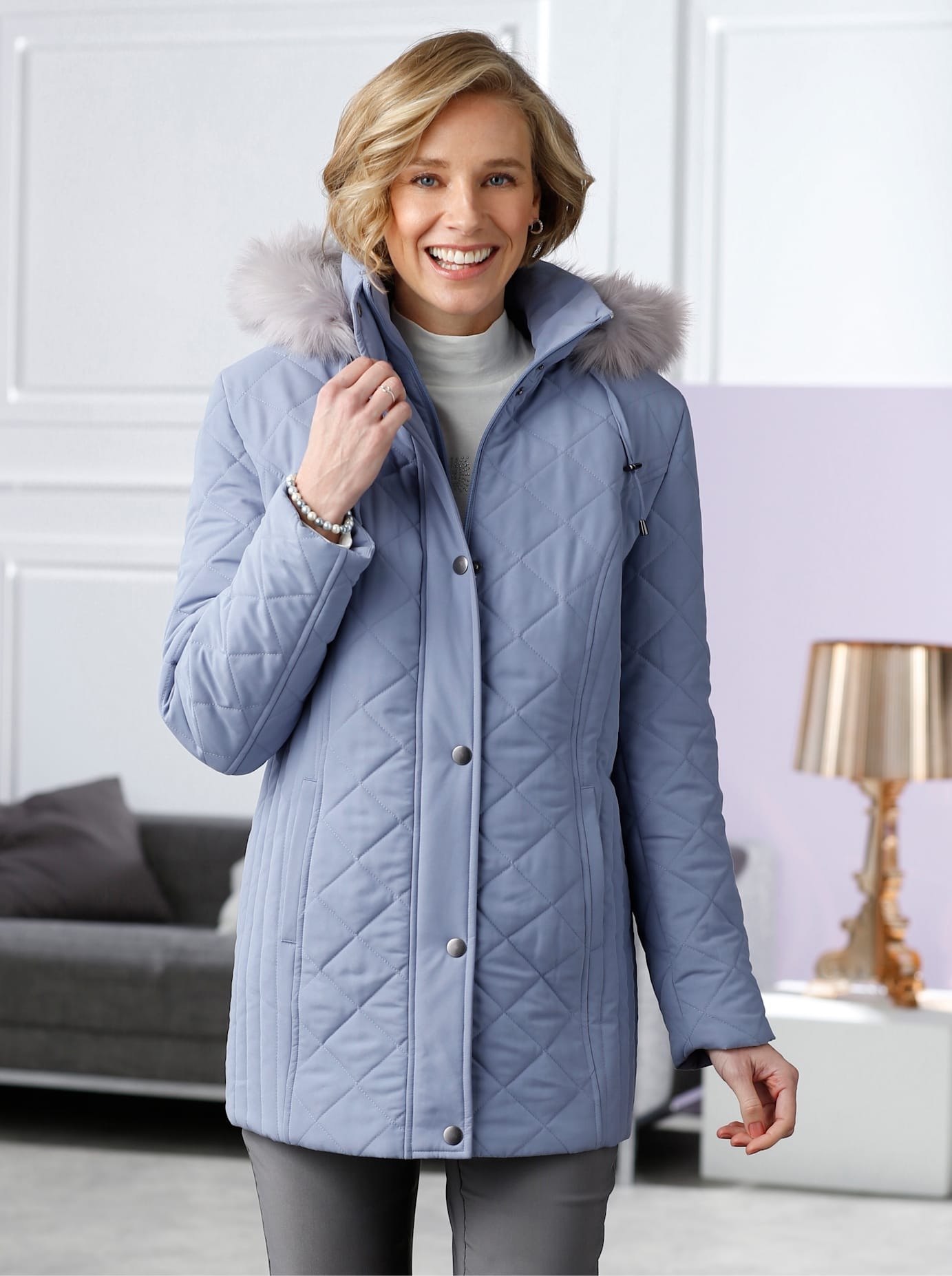 Classic Basics Steppjacke, mit Kapuze