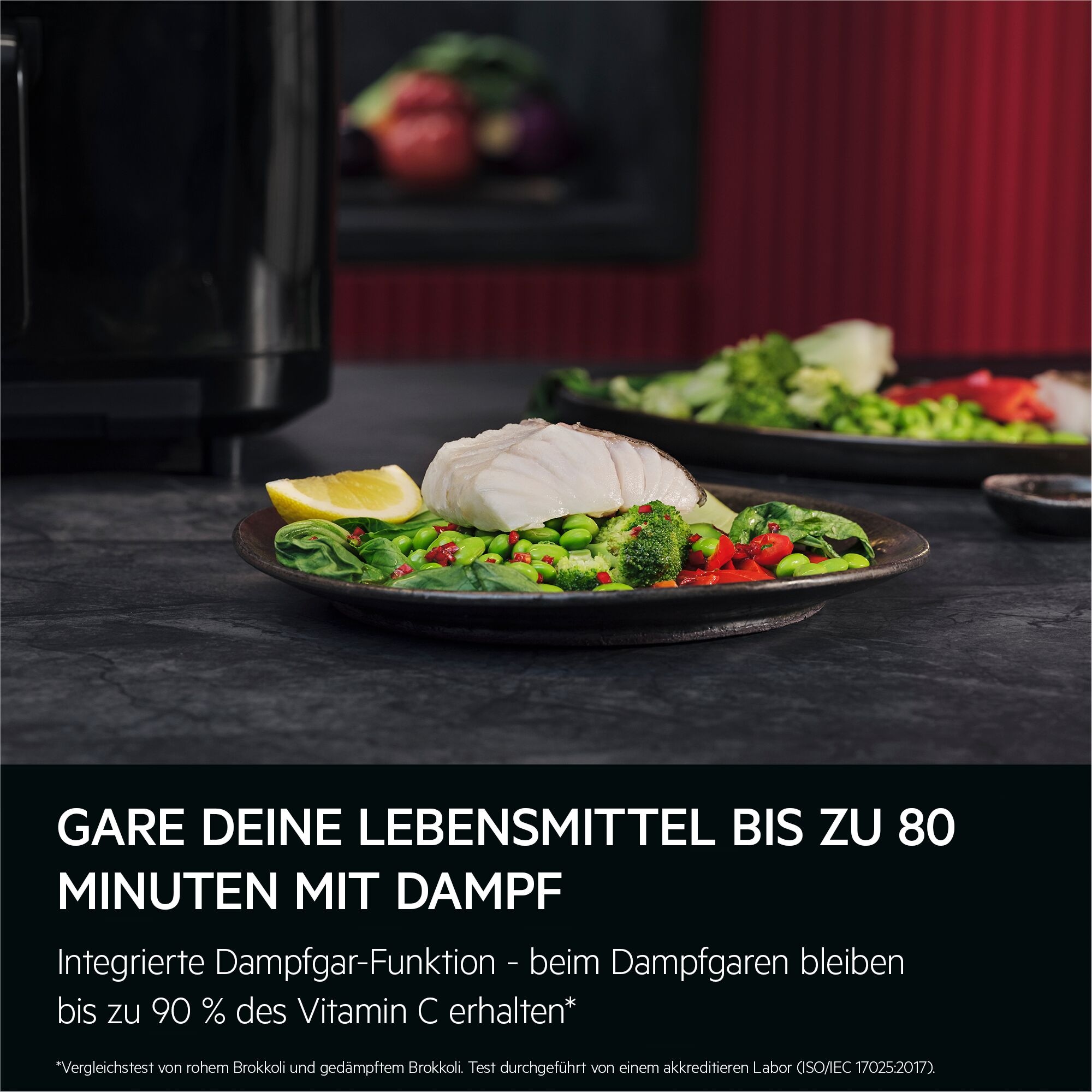 AEG Heißluftfritteuse »8000 (AAF7SB) 10 voreingestellte Funktionen«, 1700 W, Frittieren, Dampfgaren, Backen, Aufwärmen