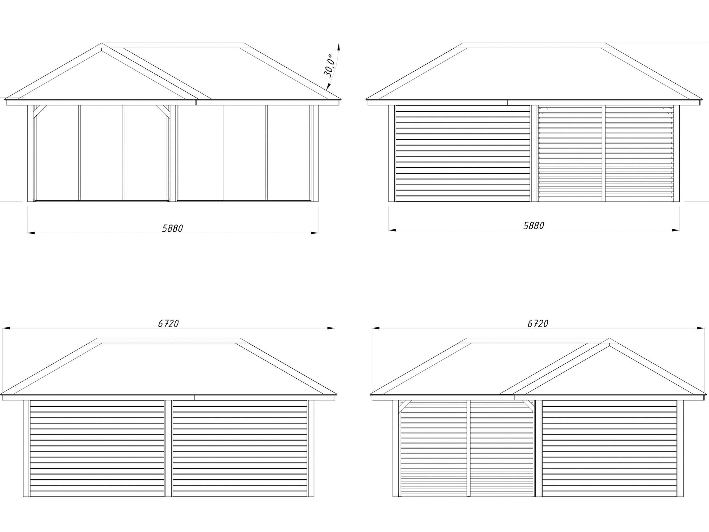 Palmako Gartenhaus »Bianca 24,9 m², Set 213 Slide«