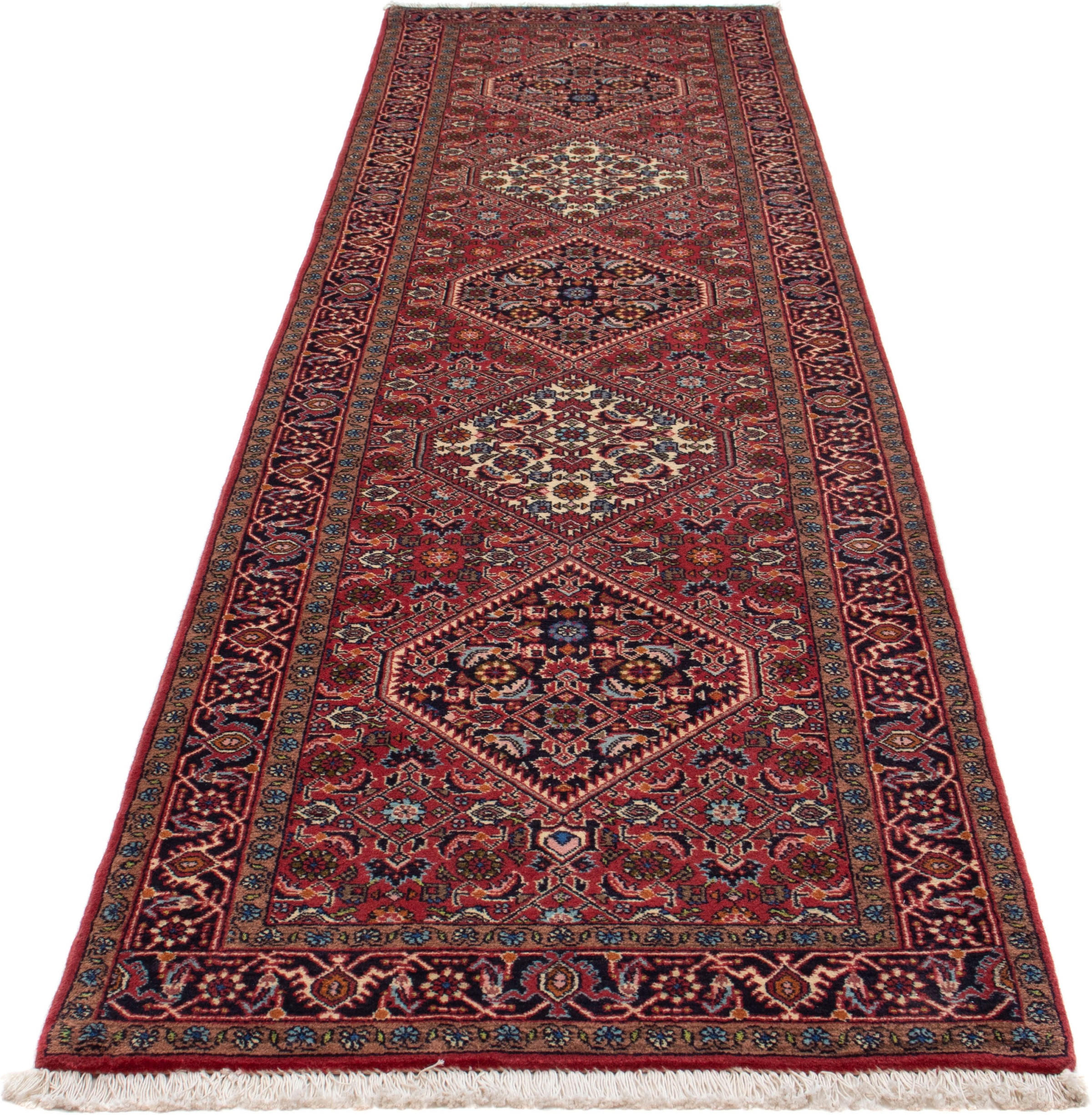 morgenland Orientteppich "Perser - Bidjar - 305 x 82 cm - hellrot", rechteckig, 15 mm Höhe, Wohnzimmer, Handgeknüpft, Ei