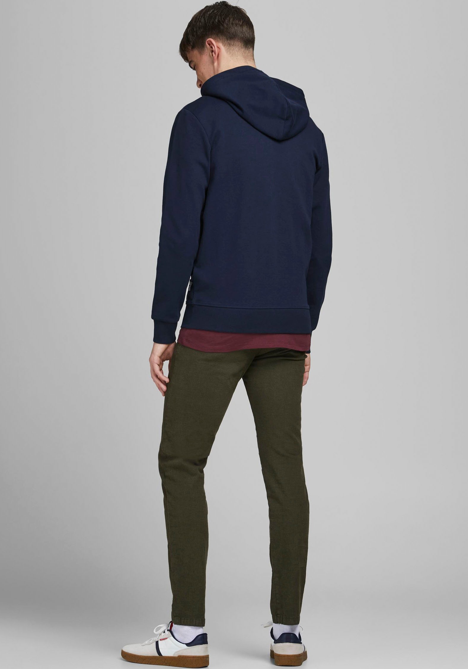 Jack & Jones Kapuzensweatjacke "JJEBASIC Hoodie mit Rippbündchen und angene günstig online kaufen