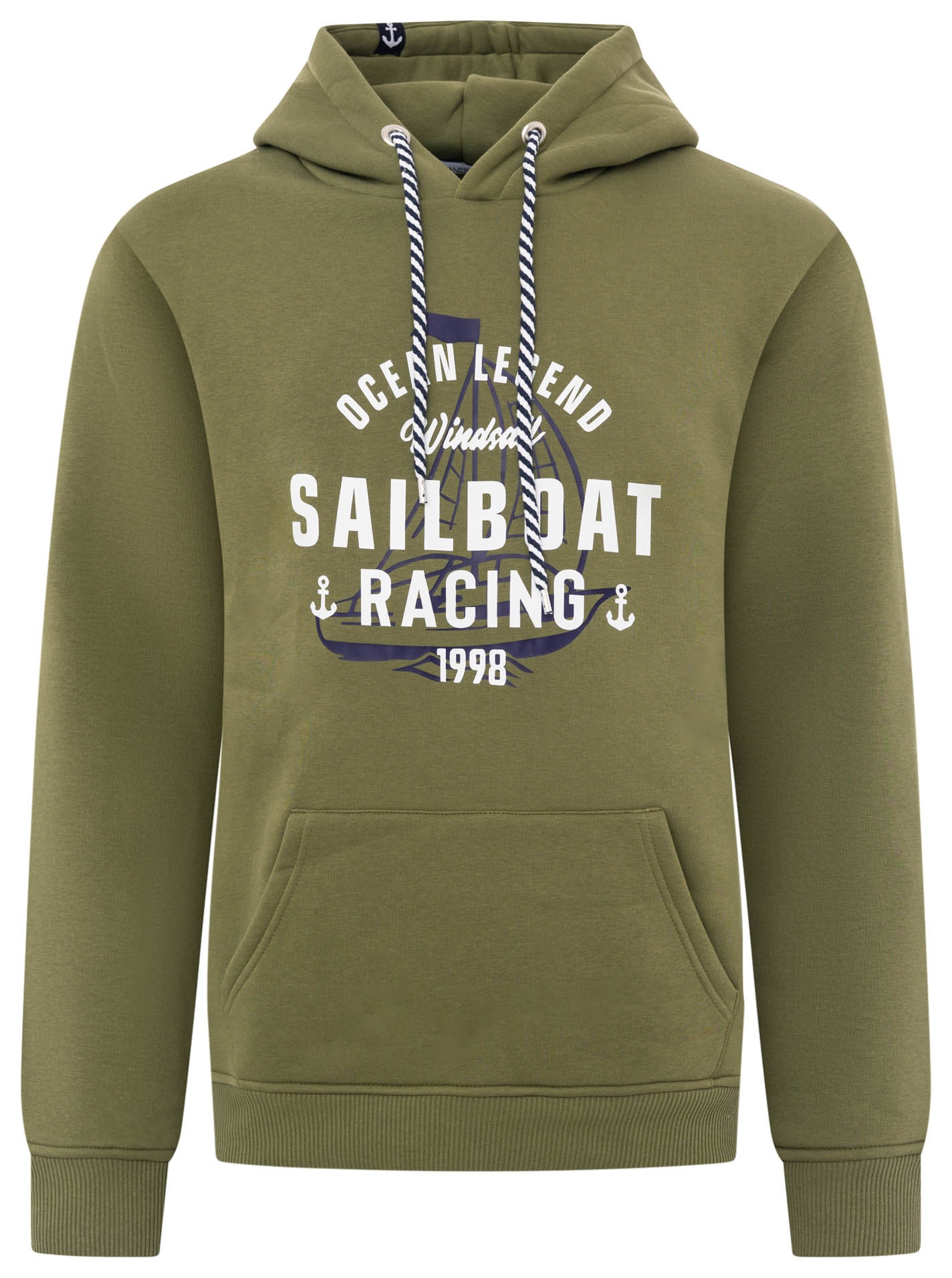 Zwillingsherz Hoodie ""Sailboat Racing" Herren", mit Fronttaschen und Korde günstig online kaufen